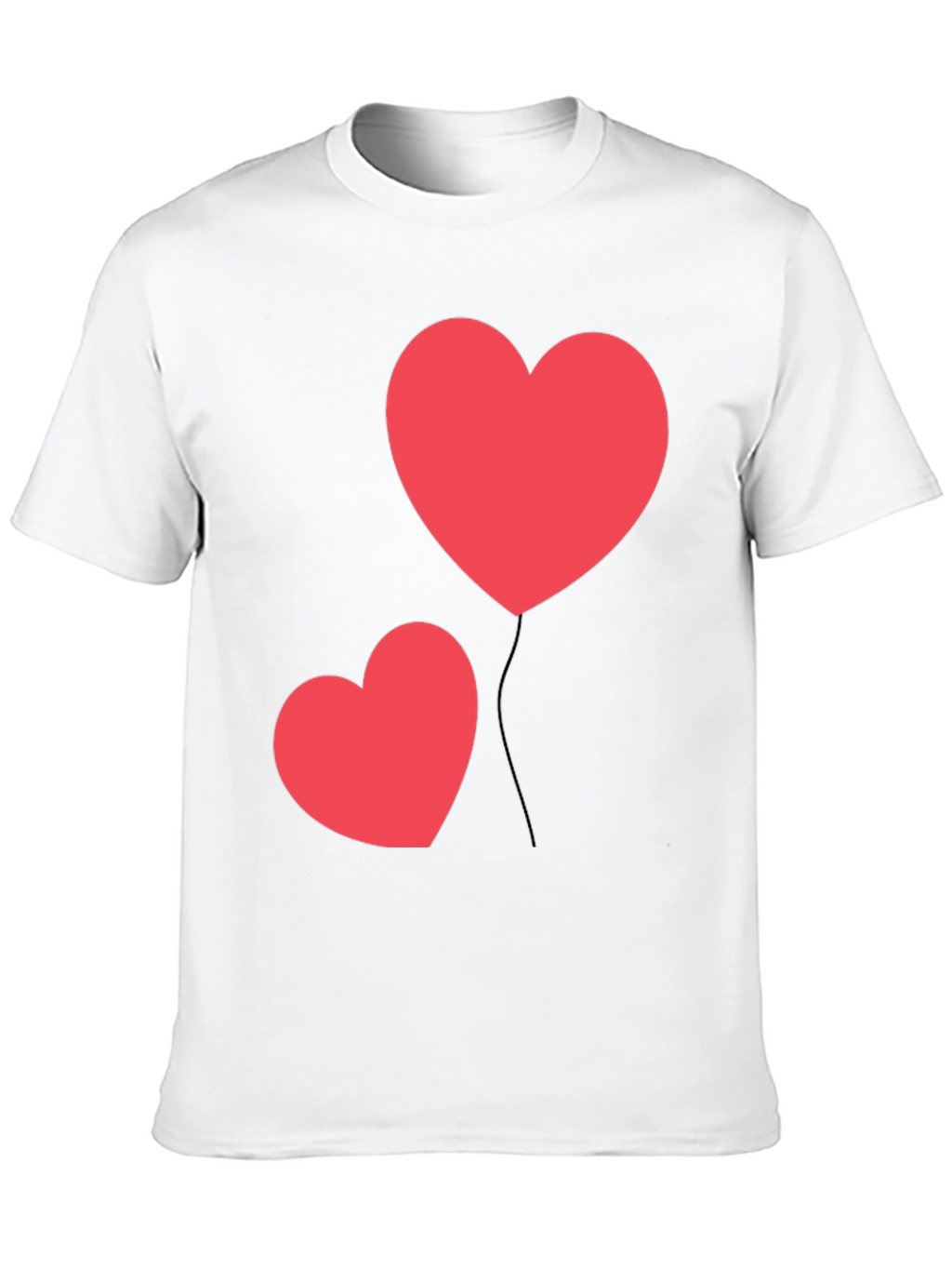 Heart Balloon Graphic Black T-Shirt