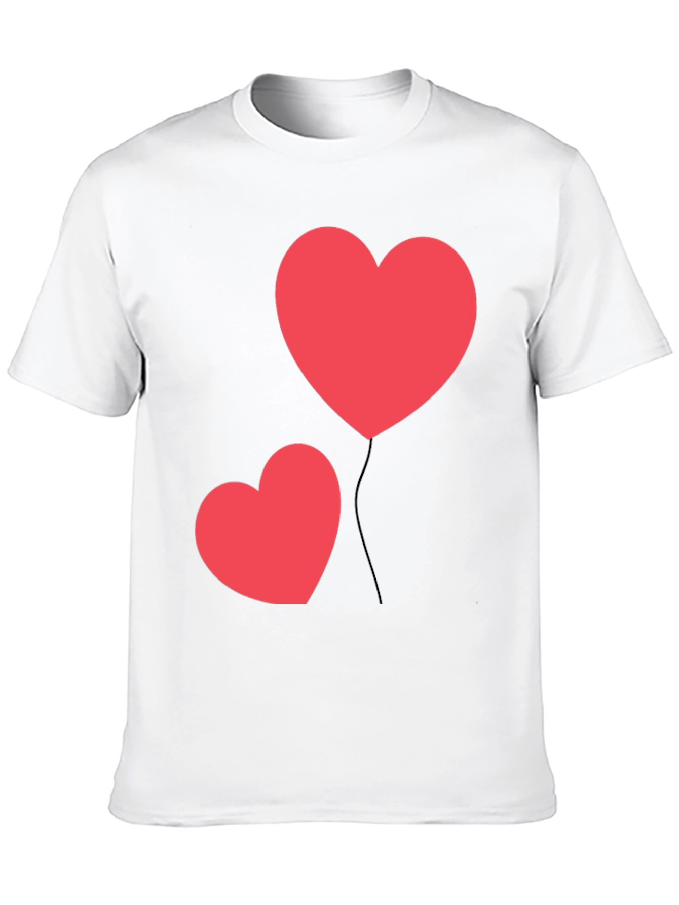Heart Balloon Graphic Black T-Shirt