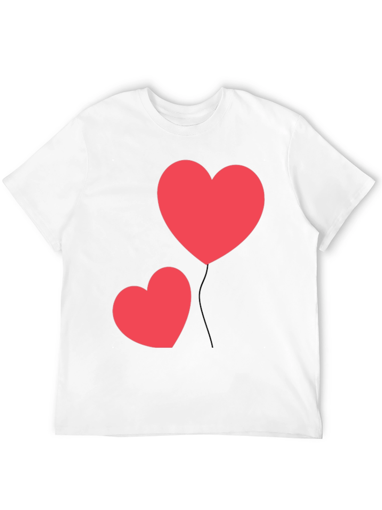 Heart Balloon Graphic Black T-Shirt