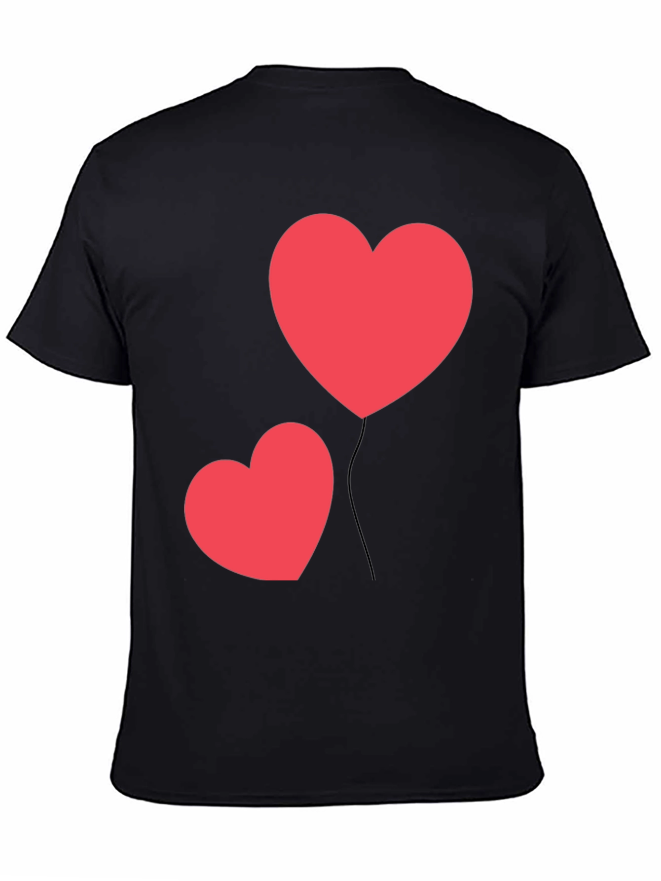 Heart Balloon Graphic Black T-Shirt