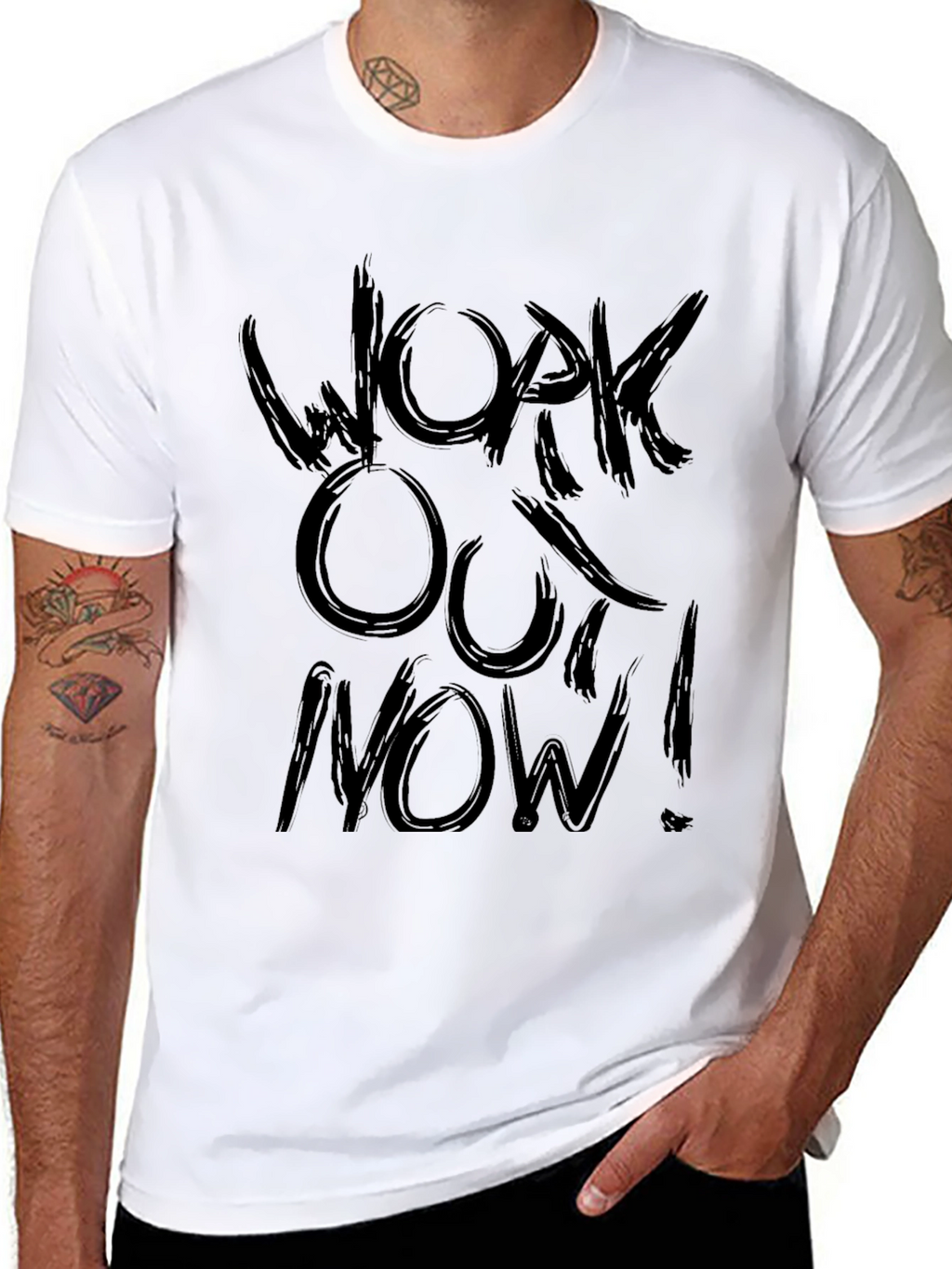 Workout Now! Black Graphic T-Shirt