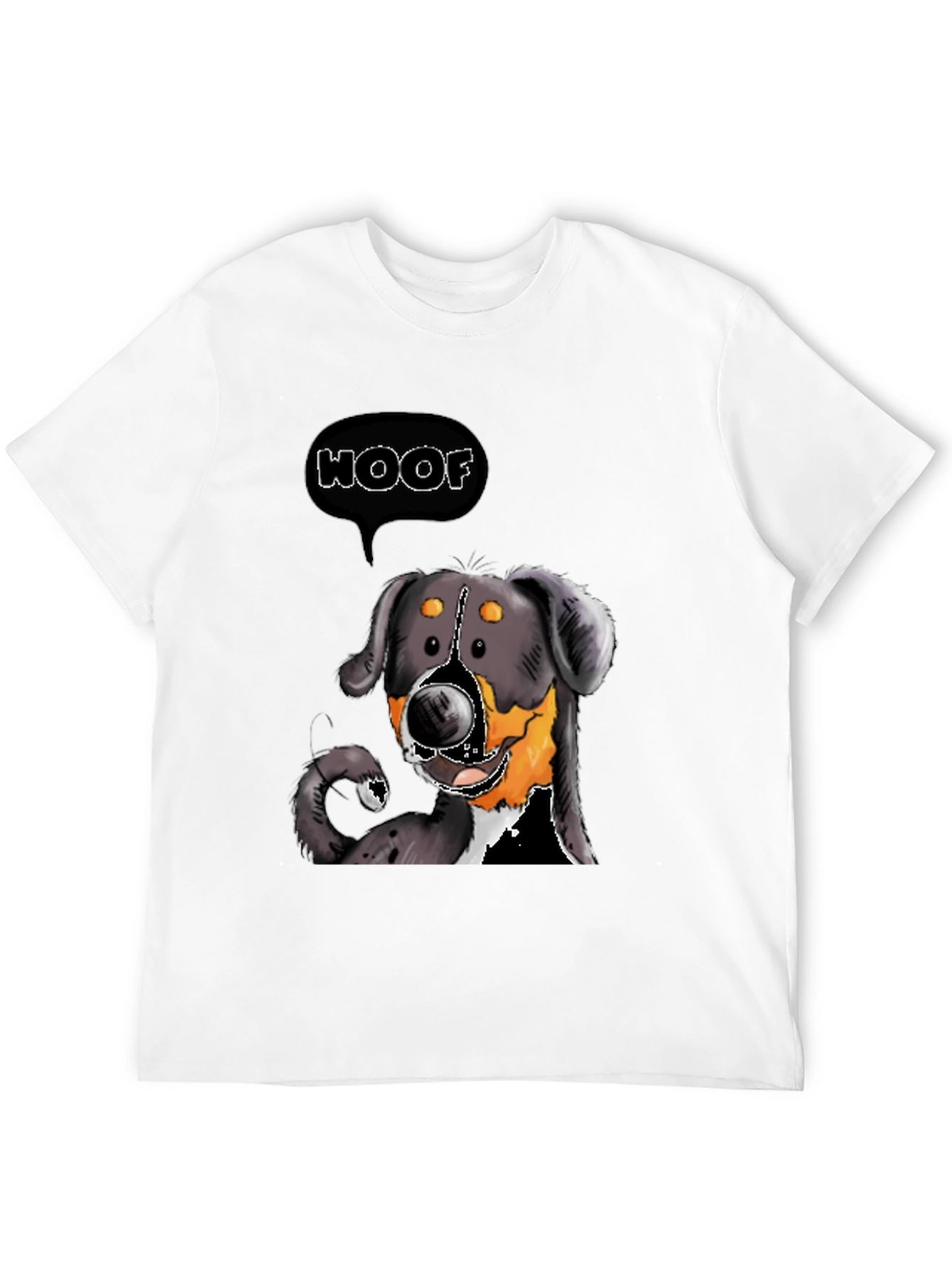 Woof Dog Graphic Tee - Black Cotton T-Shirt