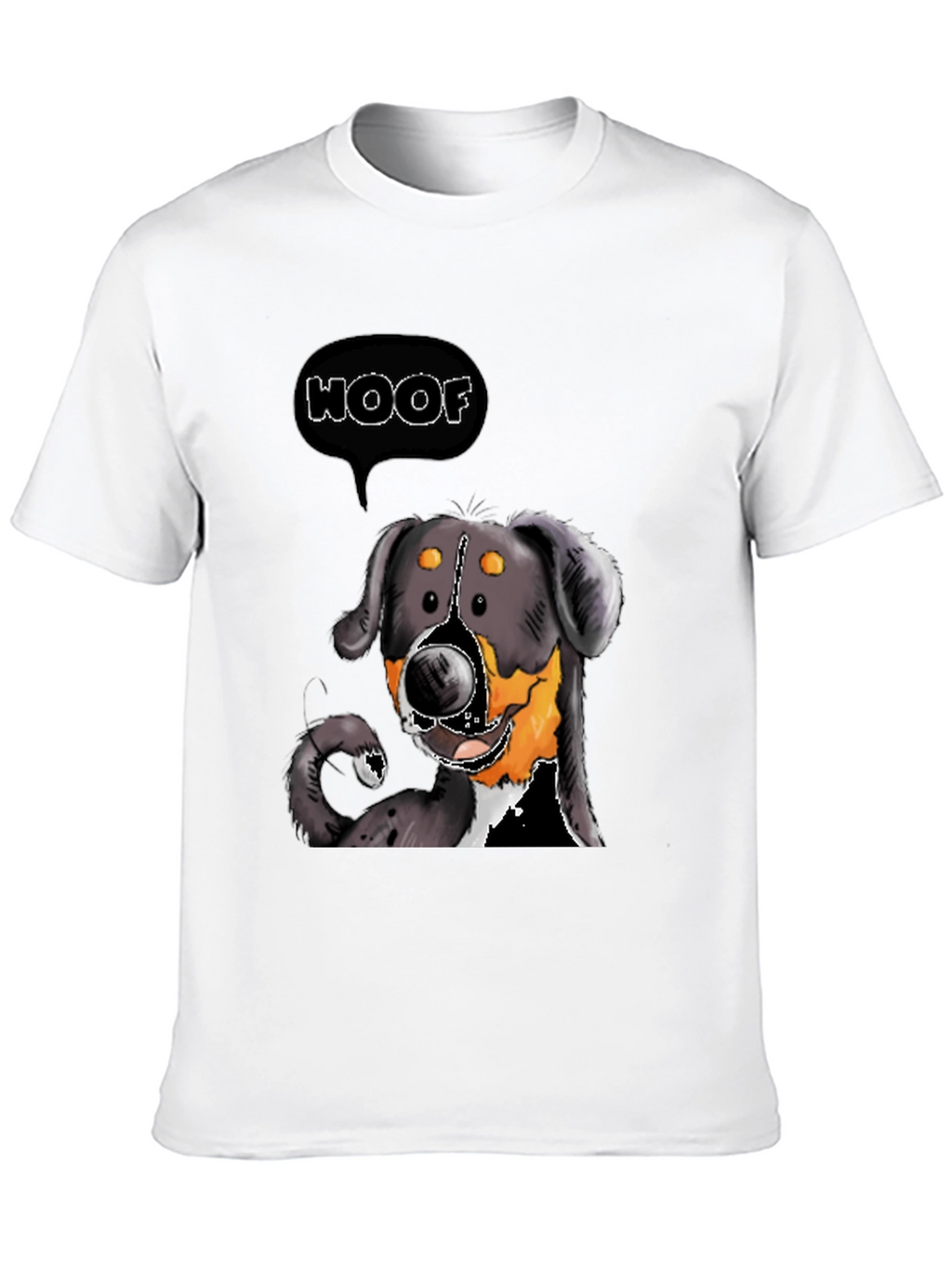 Woof Dog Graphic Tee - Black Cotton T-Shirt