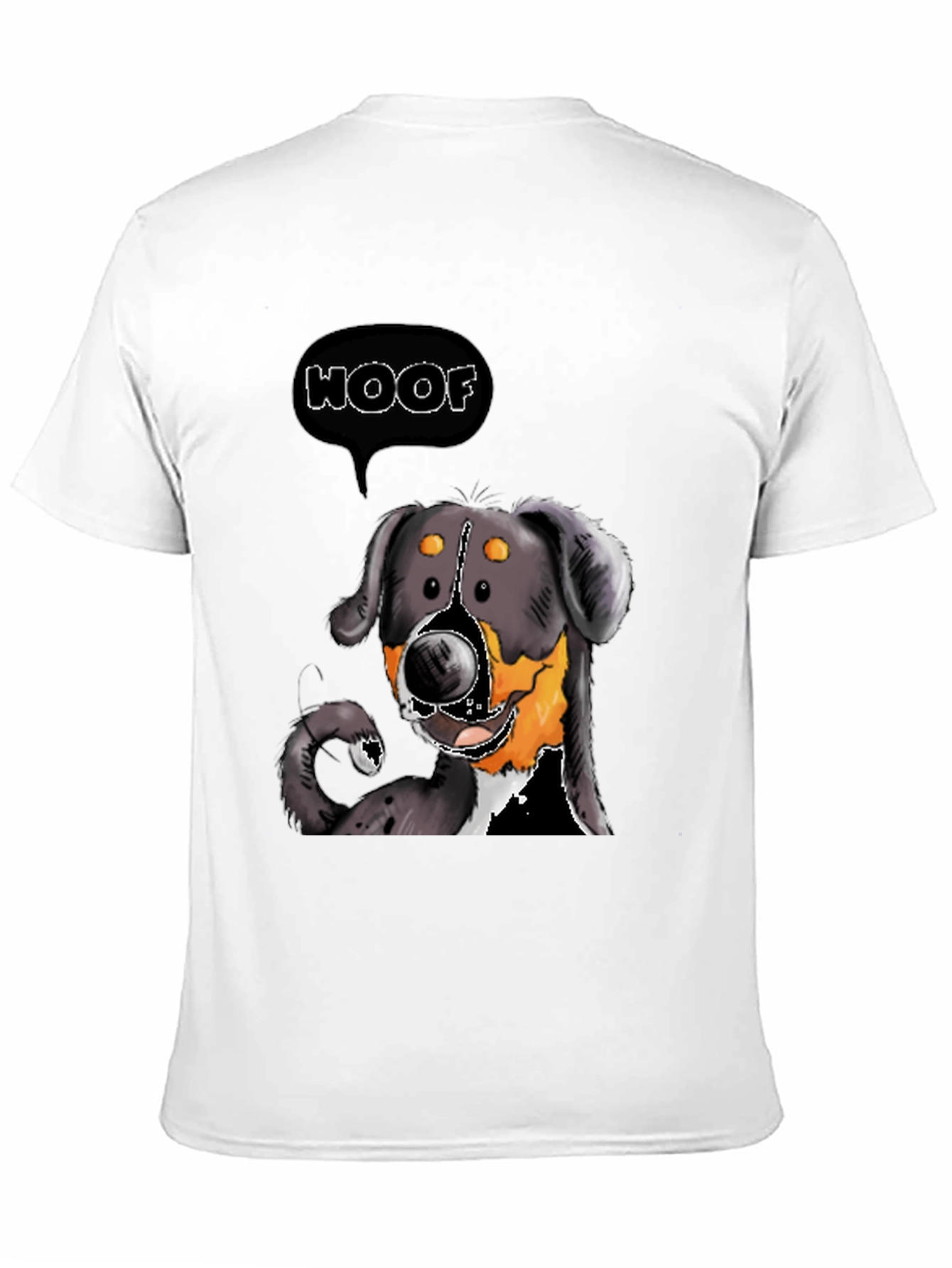 Woof Dog Graphic Tee - Black Cotton T-Shirt
