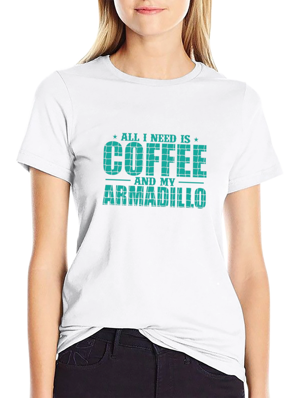 Coffee and Armadillo T-Shirt - Novelty Graphic Tee
