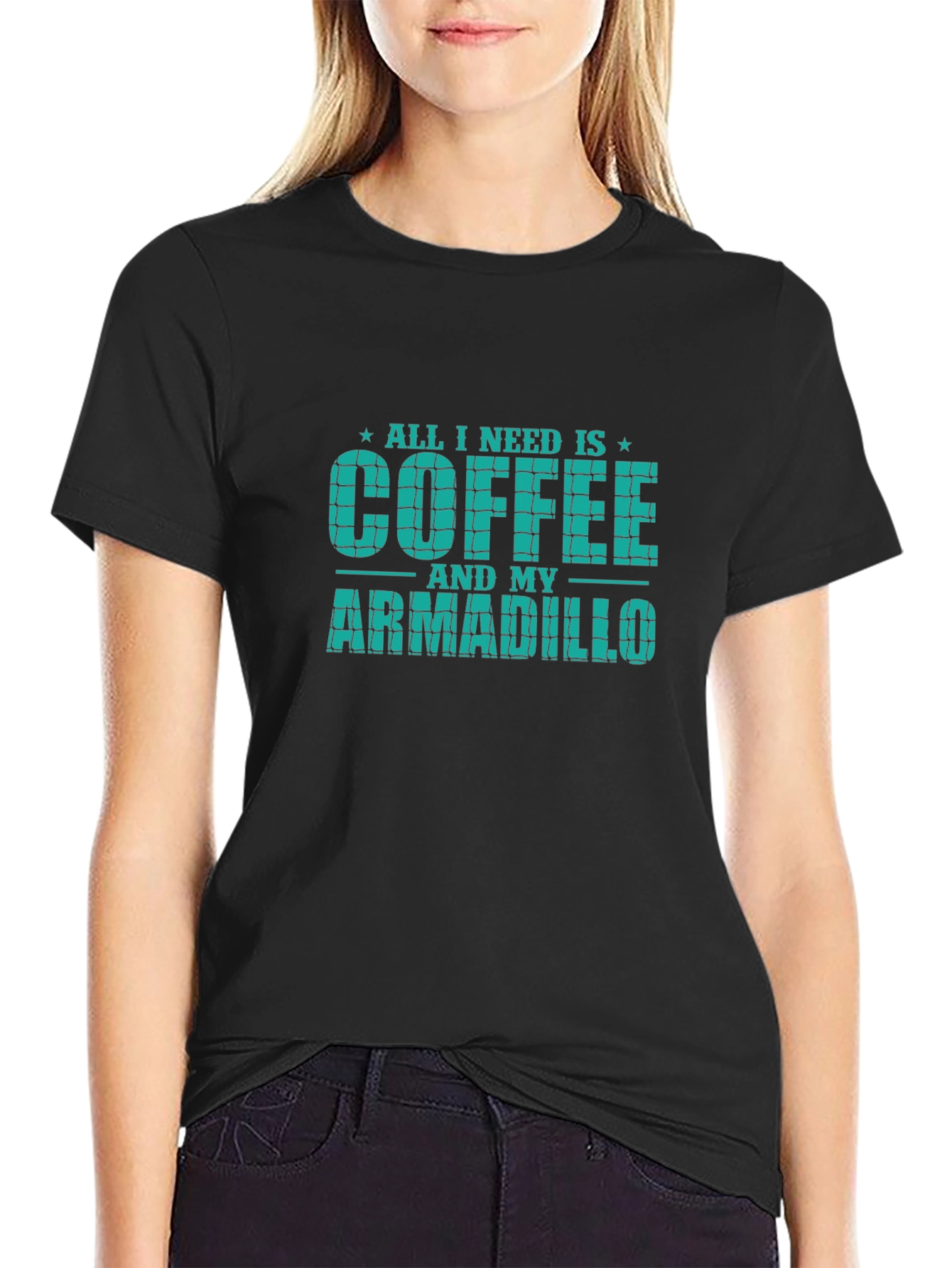 Coffee and Armadillo T-Shirt - Novelty Graphic Tee