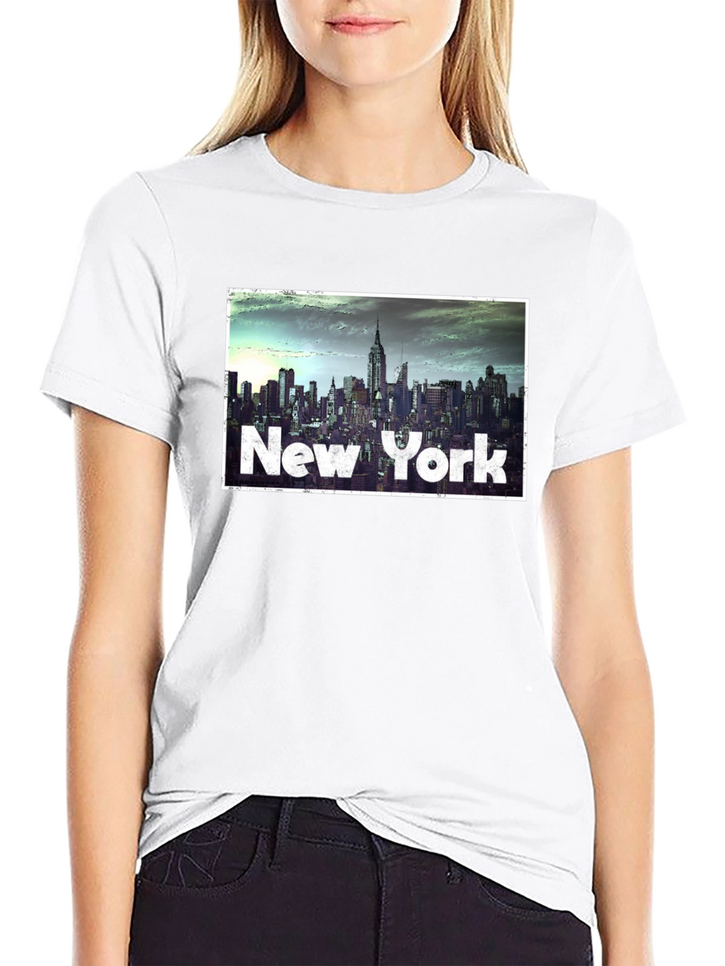 New York City Skyline Graphic Tee - Black