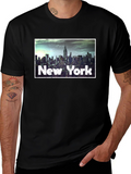 New York City Skyline Graphic Tee - Black