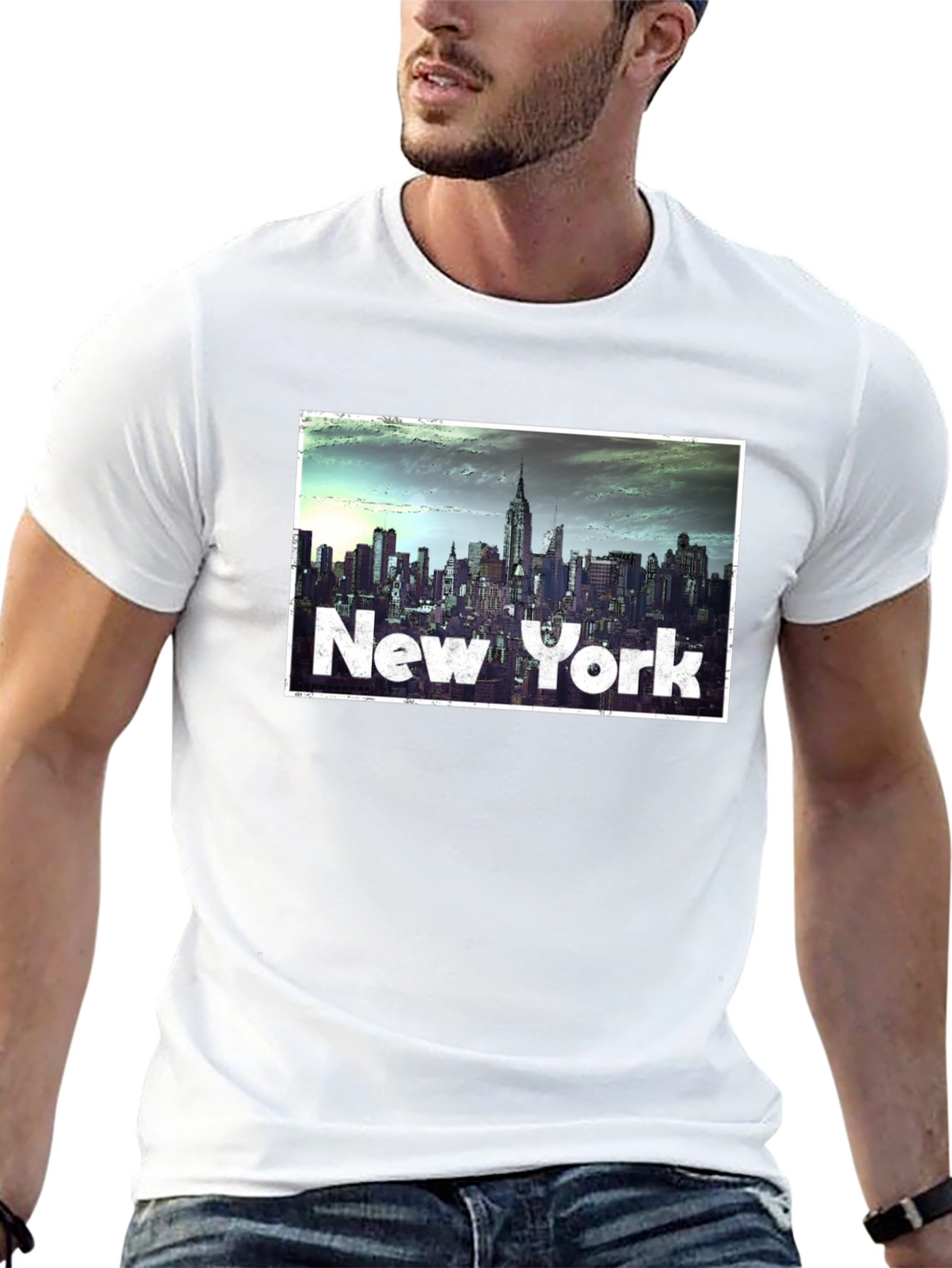 New York City Skyline Graphic Tee - Black