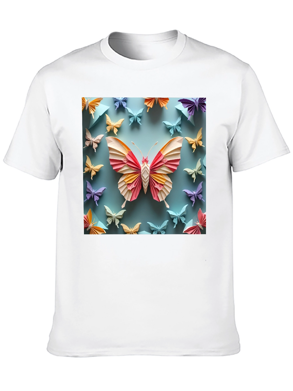 Butterfly Origami Graphic Tee - Unique Design