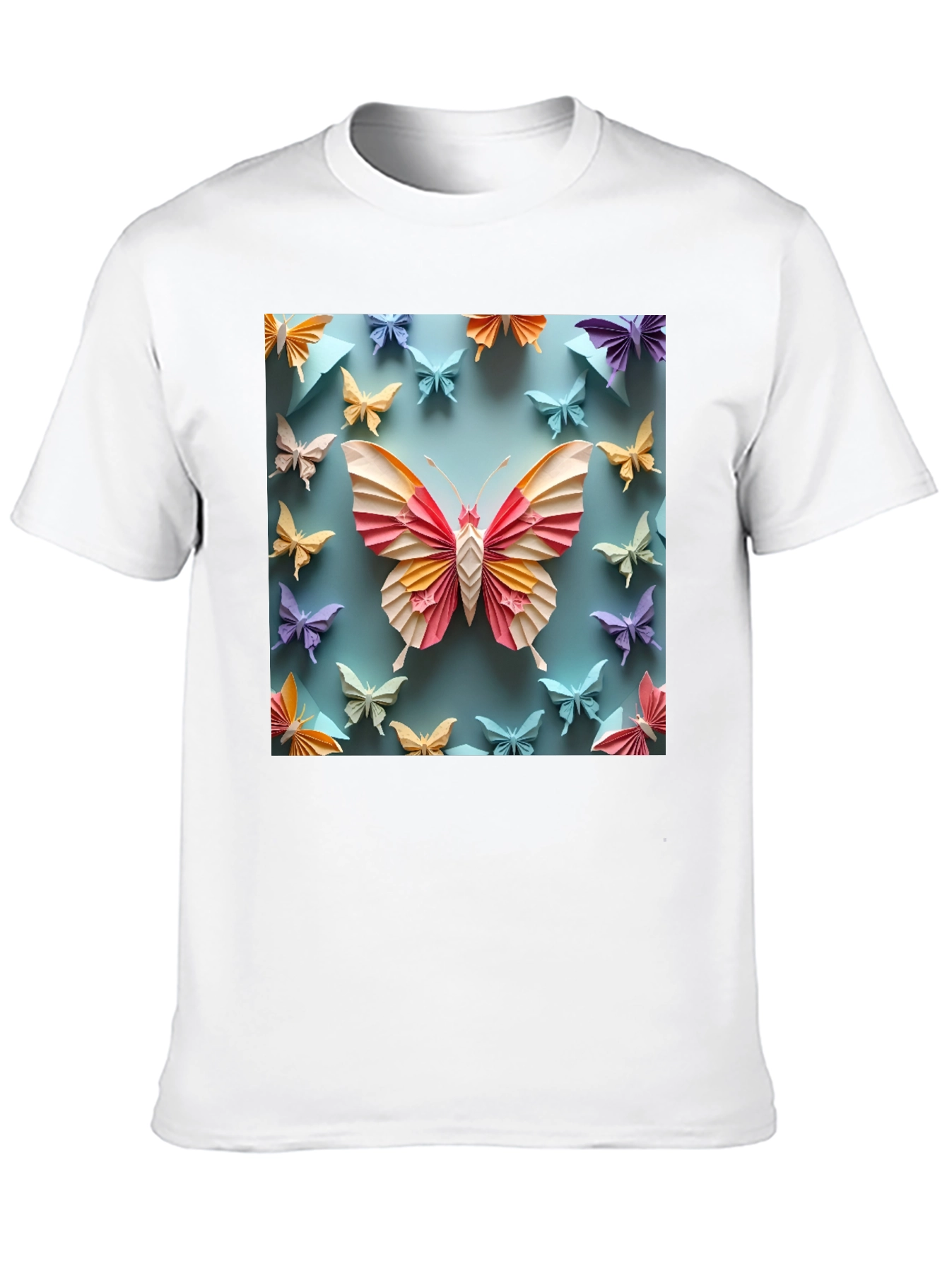 Butterfly Origami Graphic Tee - Unique Design