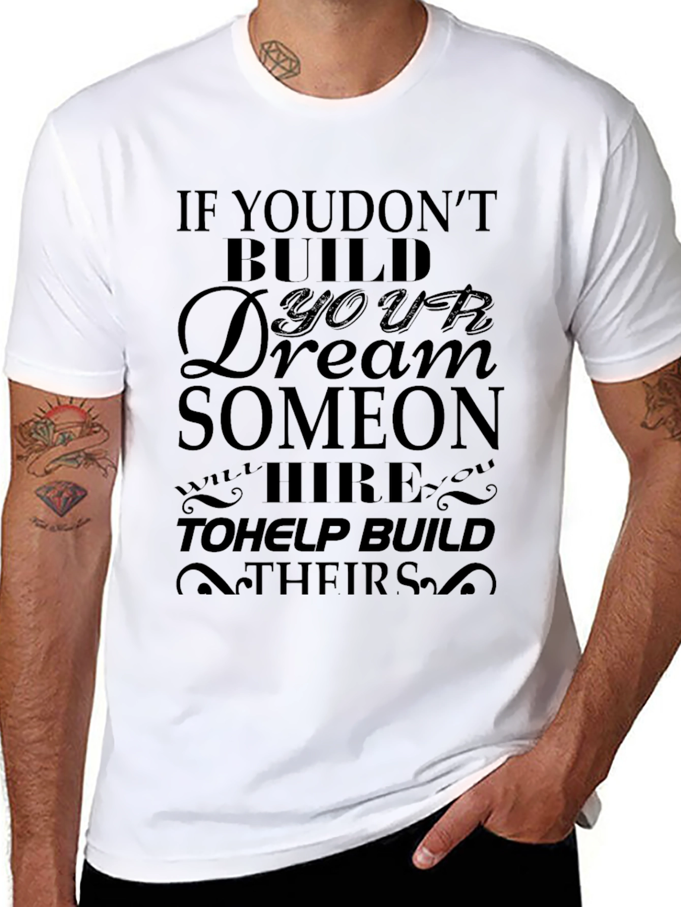 Motivational Black T-Shirt: Build Your Dream