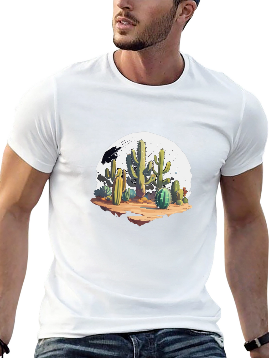 Cactus Graphic Black T-Shirt