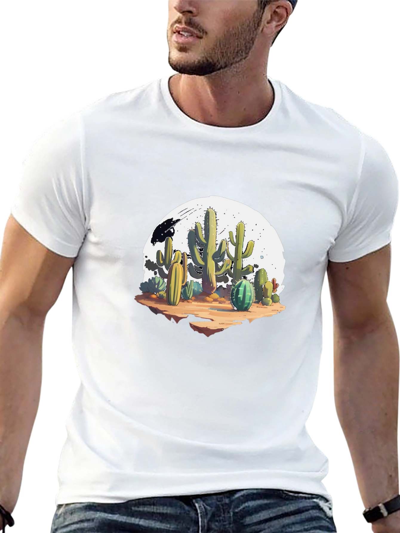 Cactus Graphic Black T-Shirt