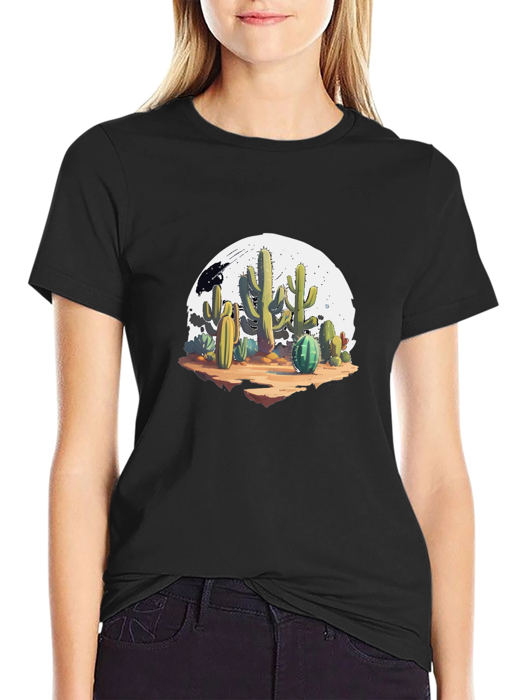 Cactus Graphic Black T-Shirt