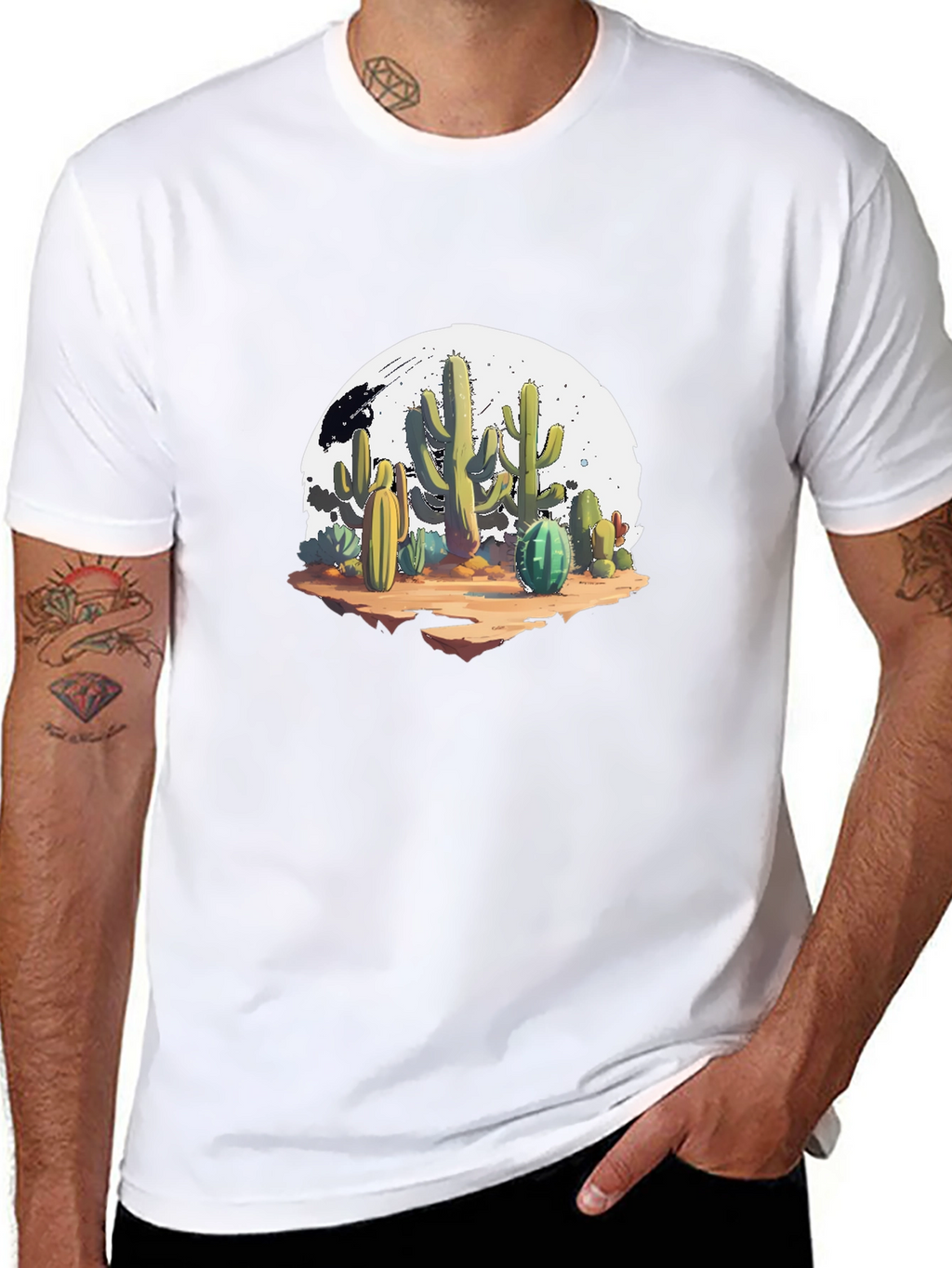 Cactus Graphic Black T-Shirt