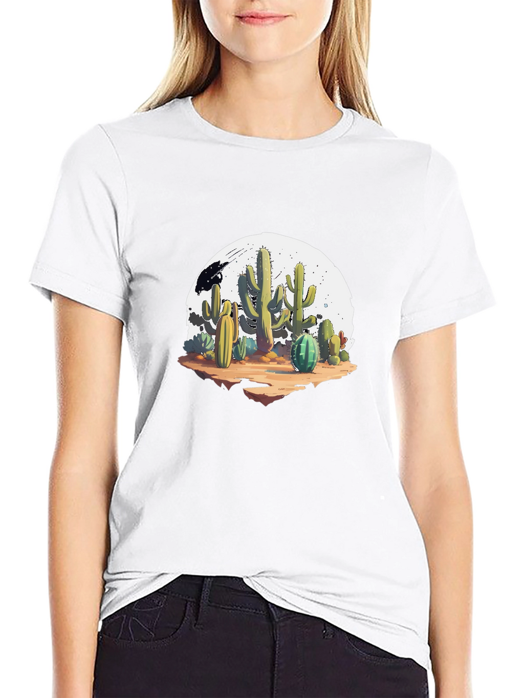 Cactus Graphic Black T-Shirt