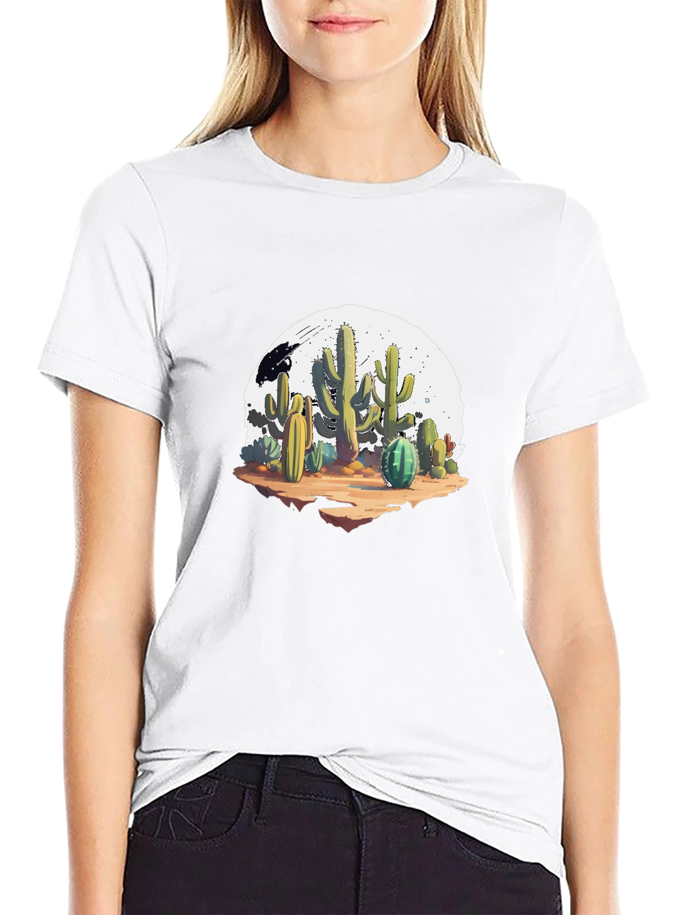 Cactus Graphic Black T-Shirt