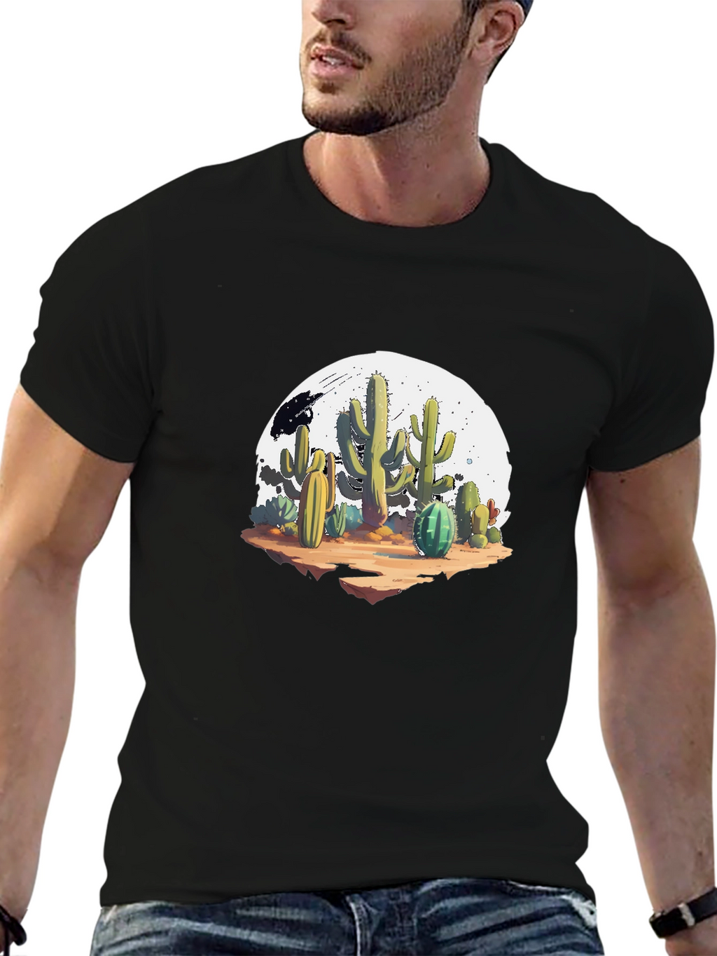 Cactus Graphic Black T-Shirt