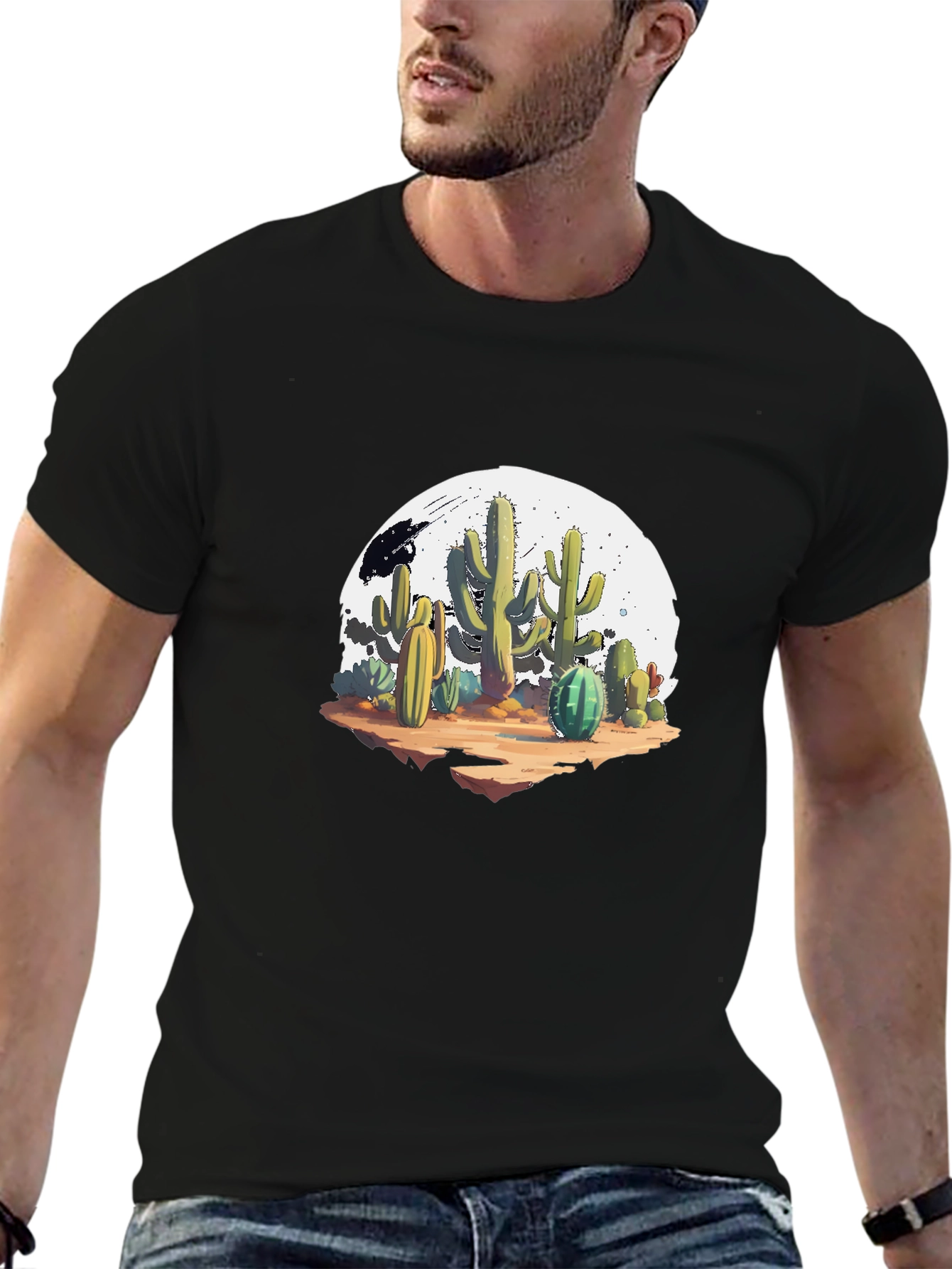 Cactus Graphic Black T-Shirt