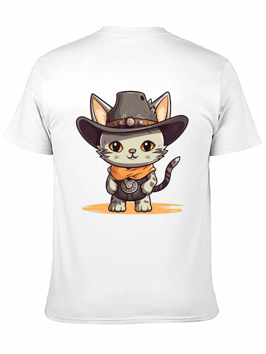Cartoon Cowboy Cat Graphic Tee