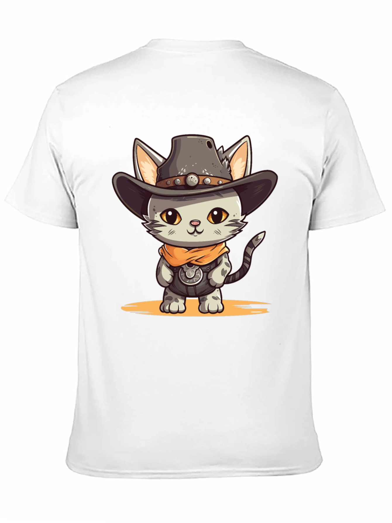 Cartoon Cowboy Cat Graphic Tee