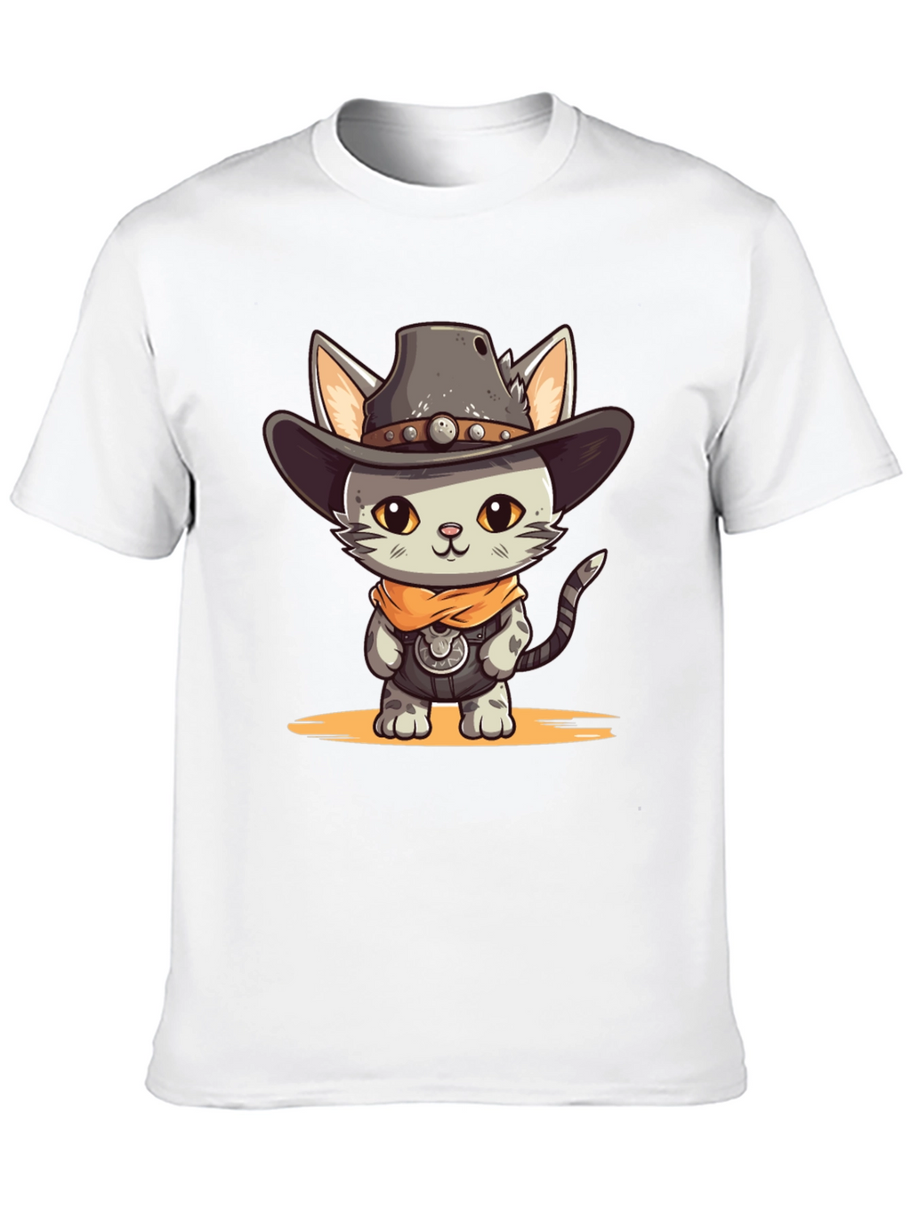 Cartoon Cowboy Cat Graphic Tee