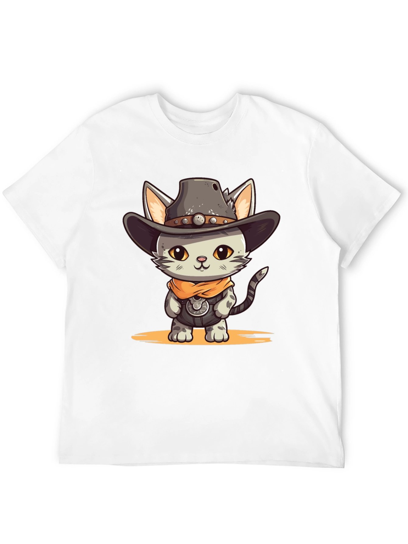 Cartoon Cowboy Cat Graphic Tee