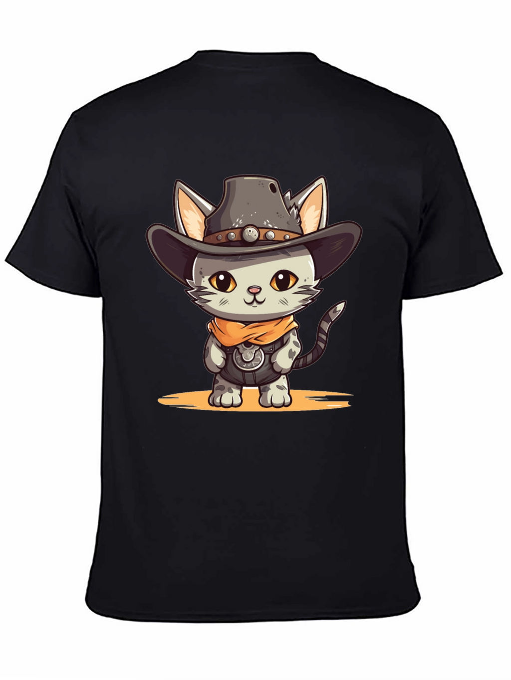 Cartoon Cowboy Cat Graphic Tee