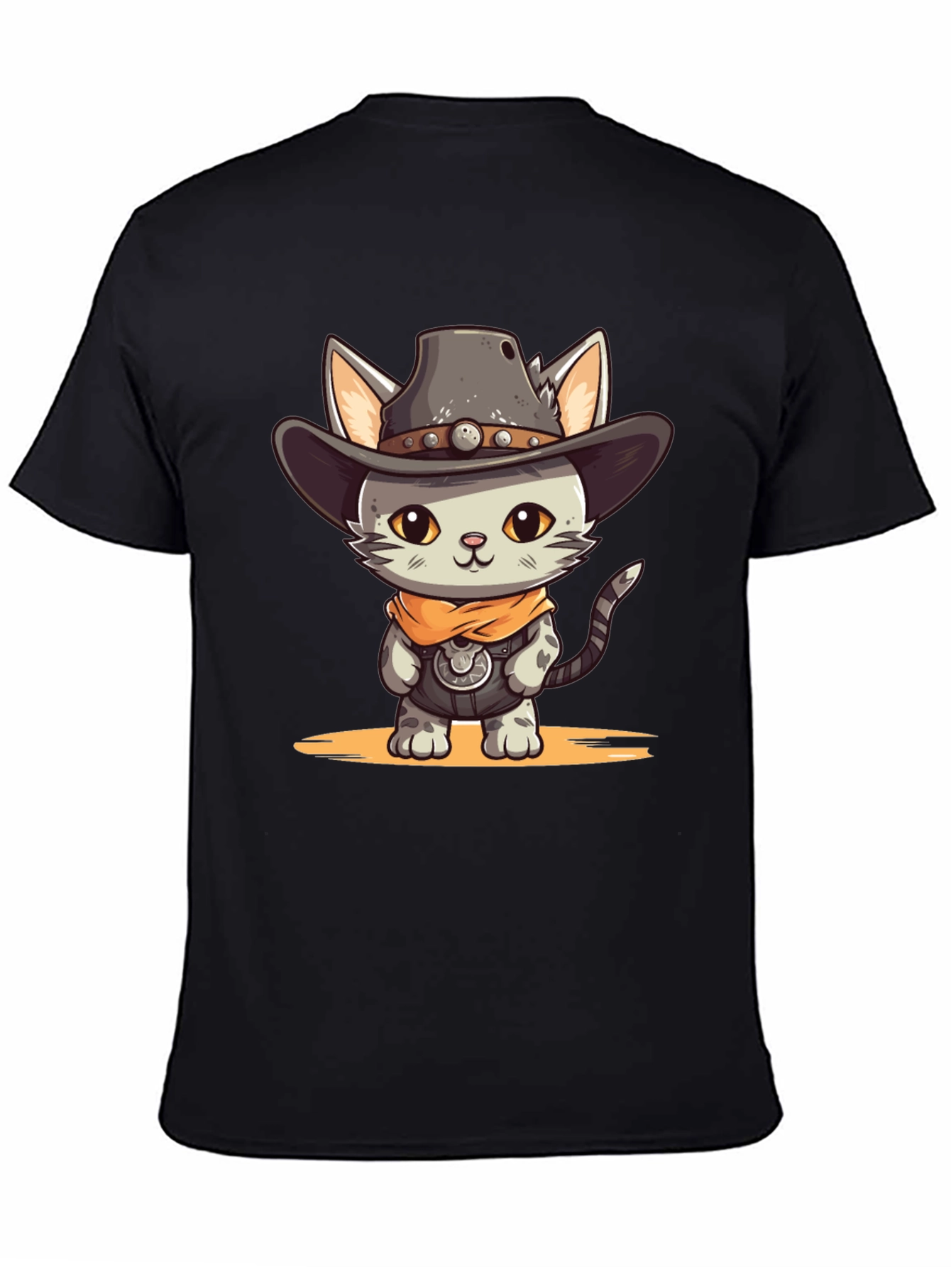 Cartoon Cowboy Cat Graphic Tee