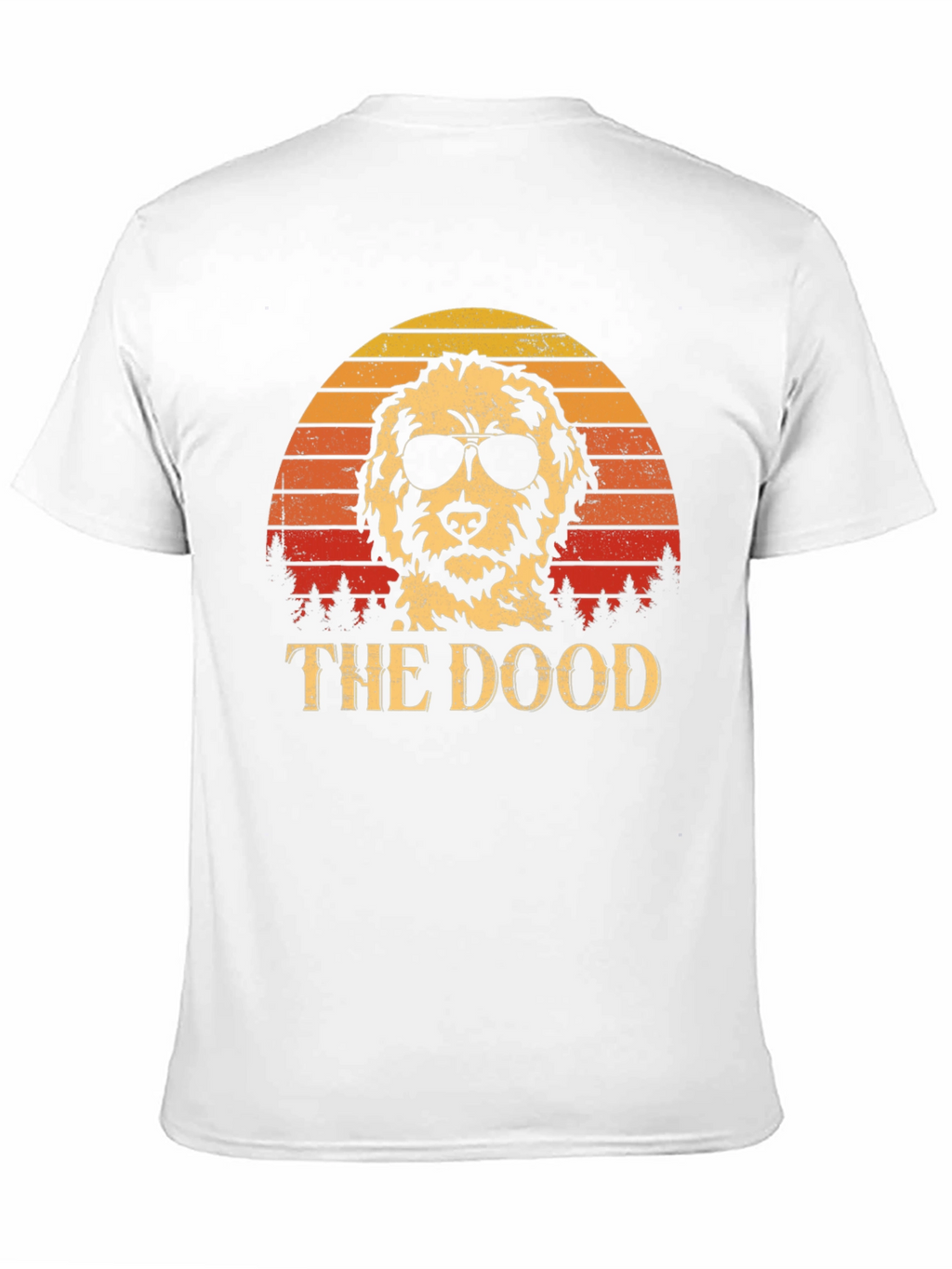 Cool Dog Tee: The Dood Retro Sunset Design