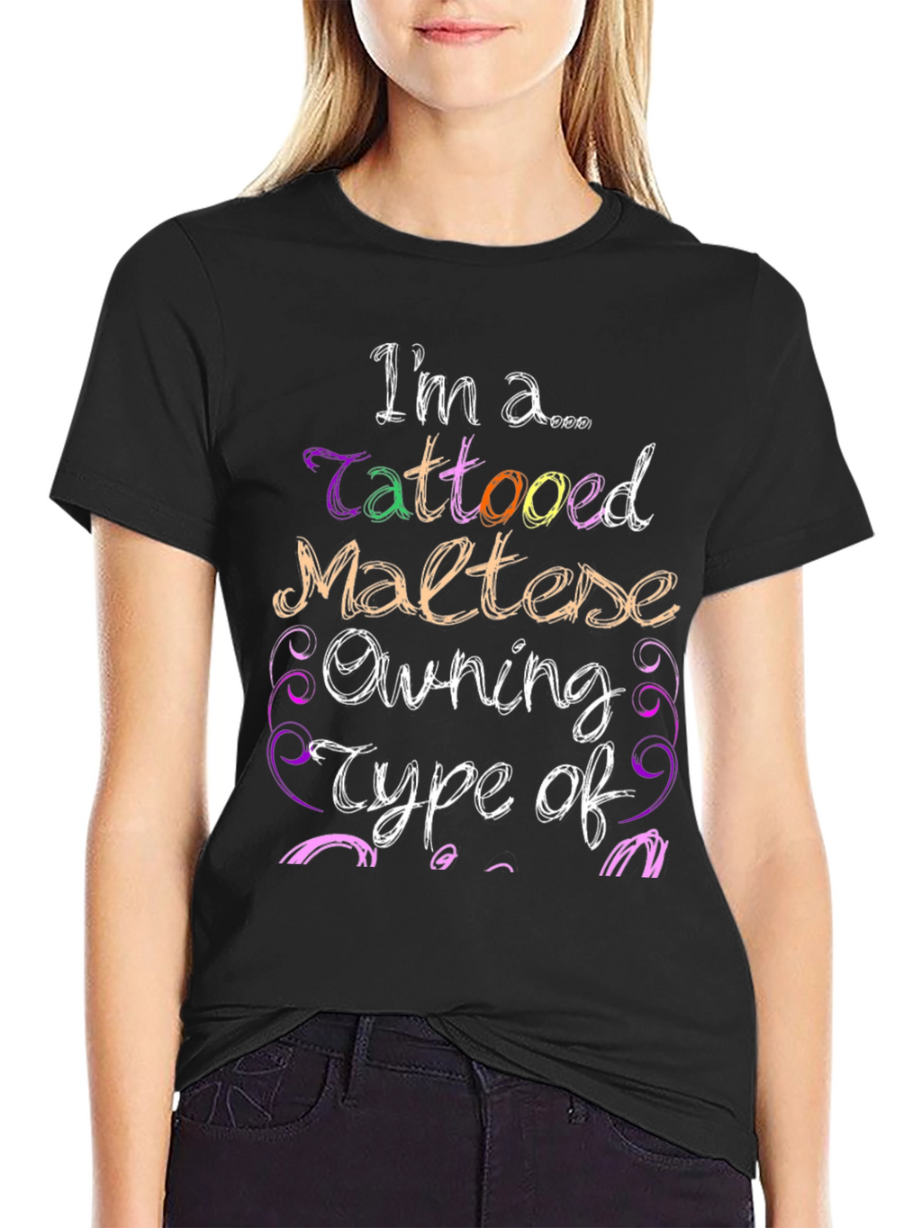 Tattooed Maltese Owner Graphic T-Shirt