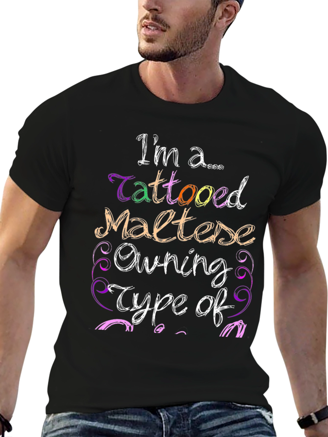Tattooed Maltese Owner Graphic T-Shirt