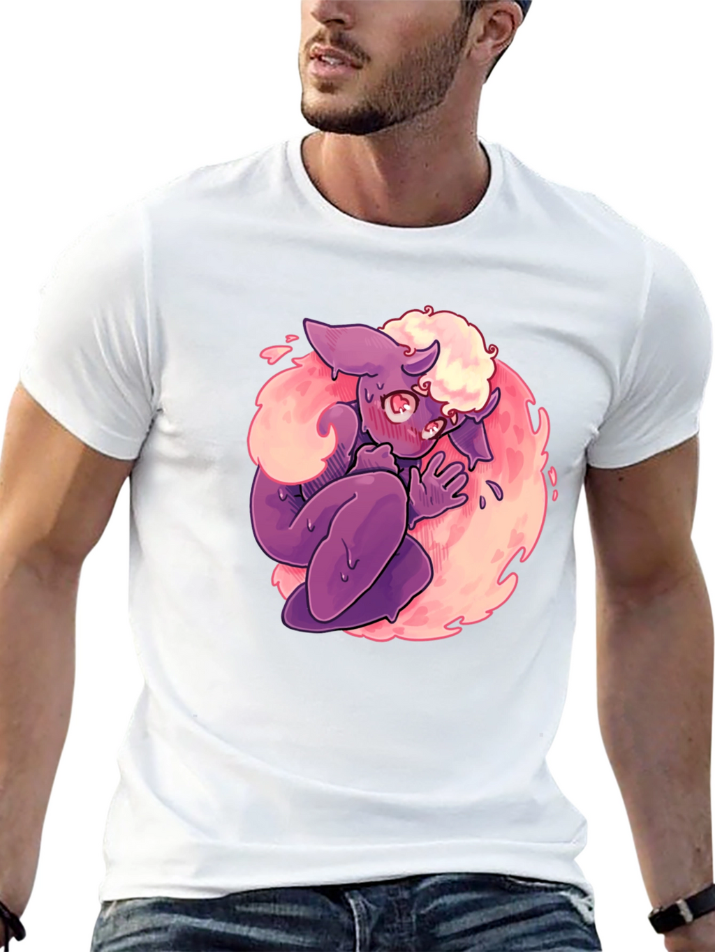 Cartoon Monster Graphic Print Black T-Shirt