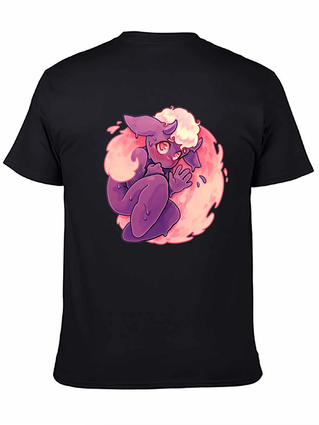 Cartoon Monster Graphic Print Black T-Shirt