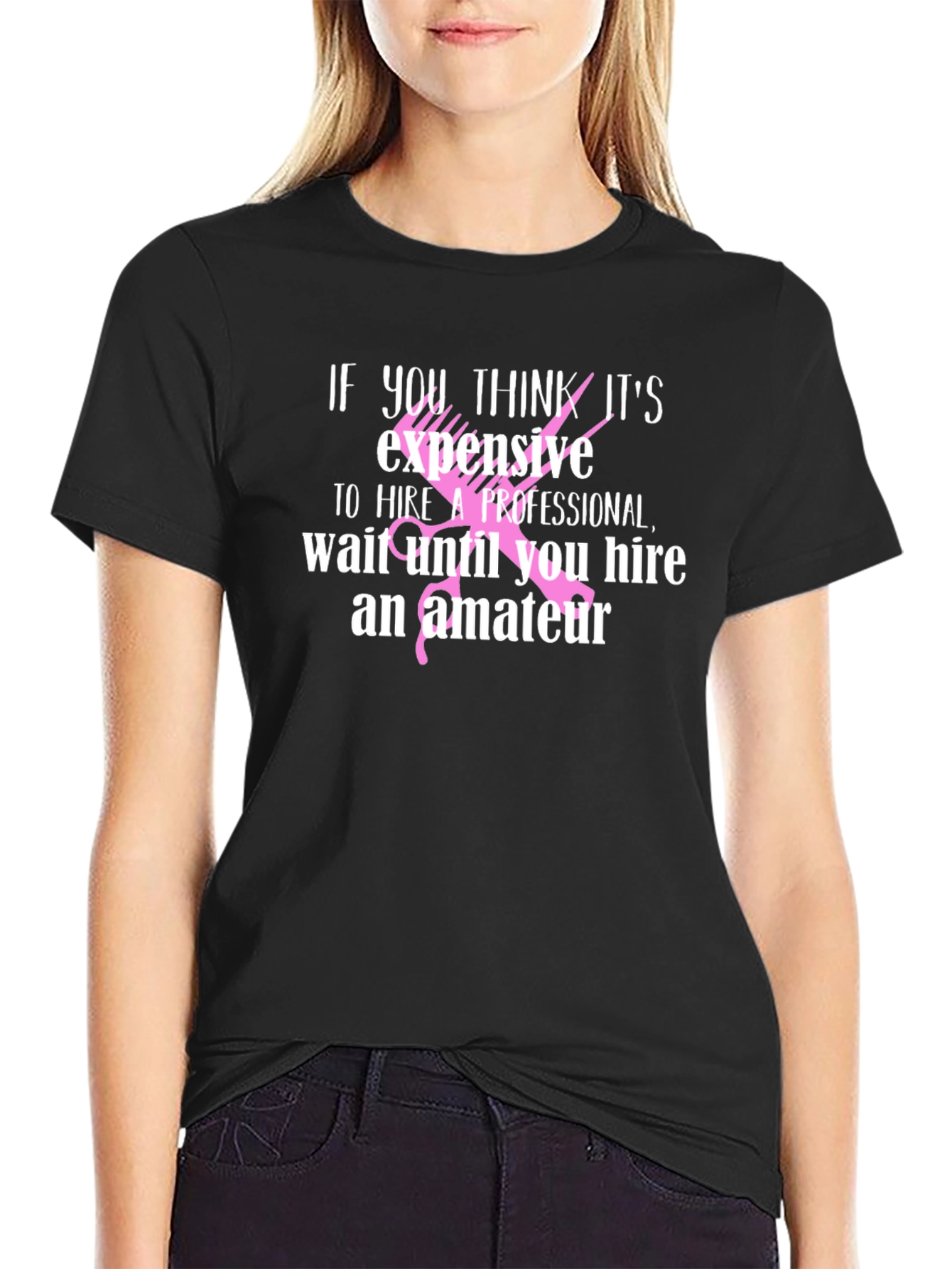 Hair Stylist T-Shirt - Funny Professional vs. Amateur Tee