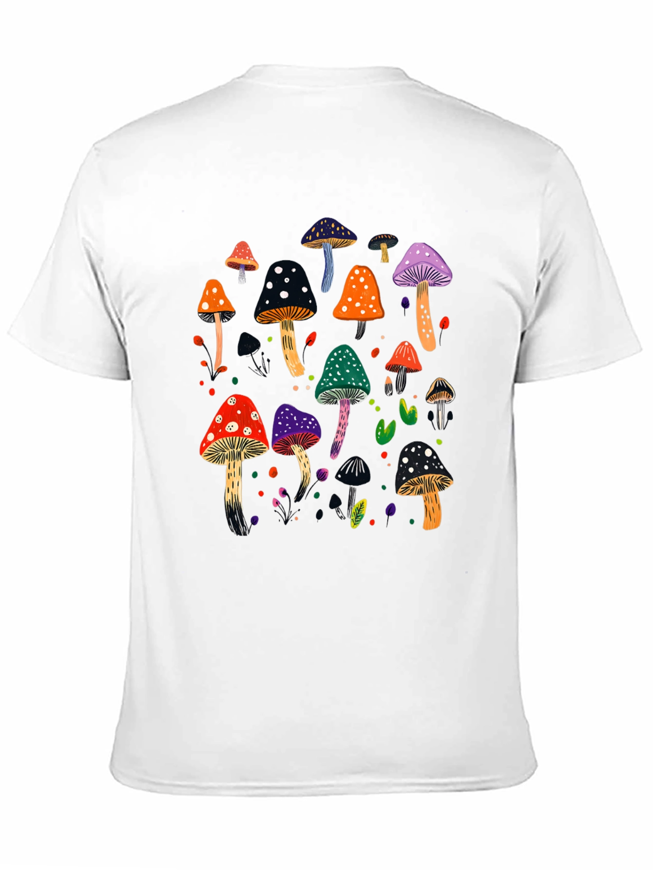 Mushroom Graphic Print Black T-Shirt