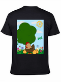 Cartoon Chicken & Chicks Graphic Tee