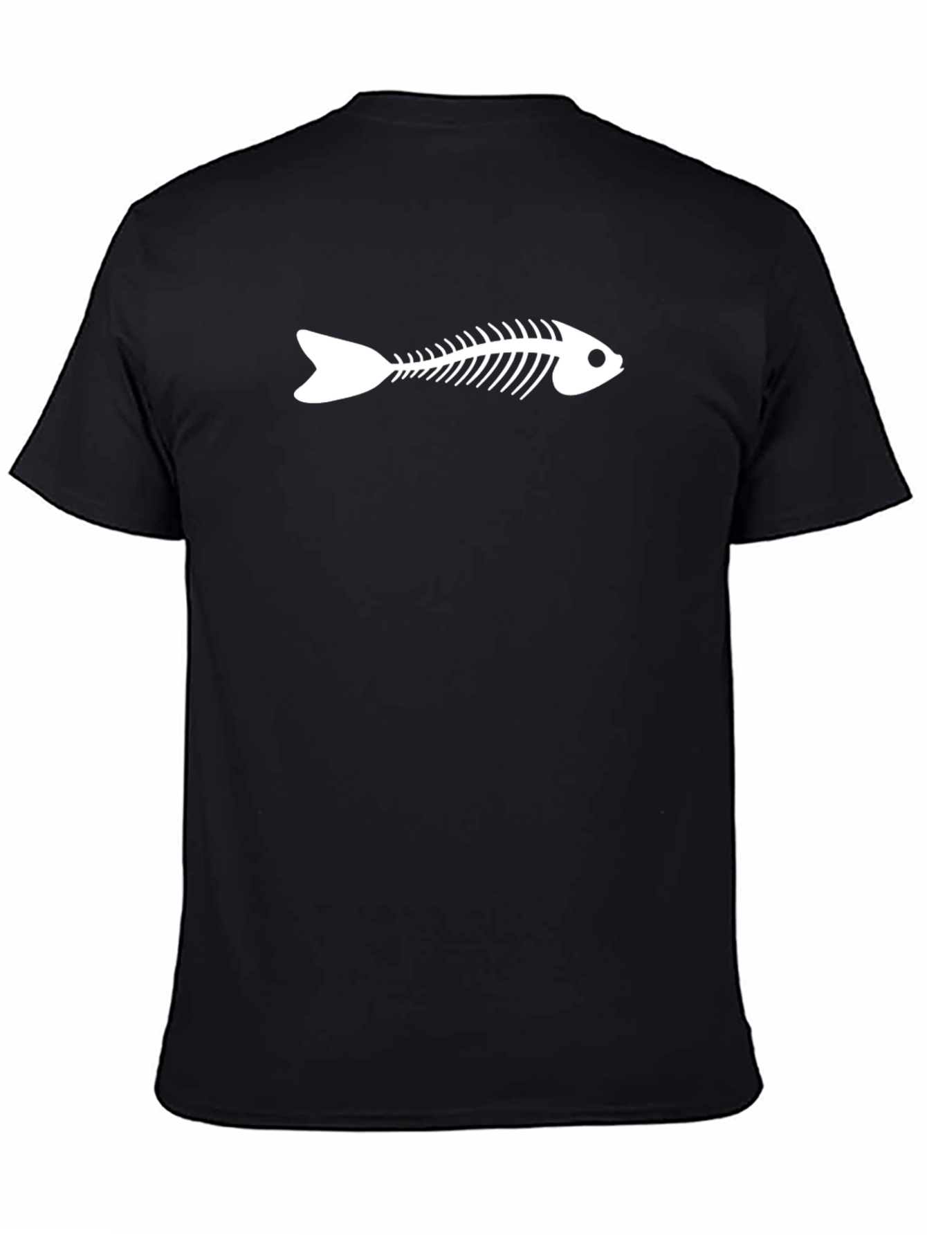 Black Fish Skeleton T-Shirt - Casual Style