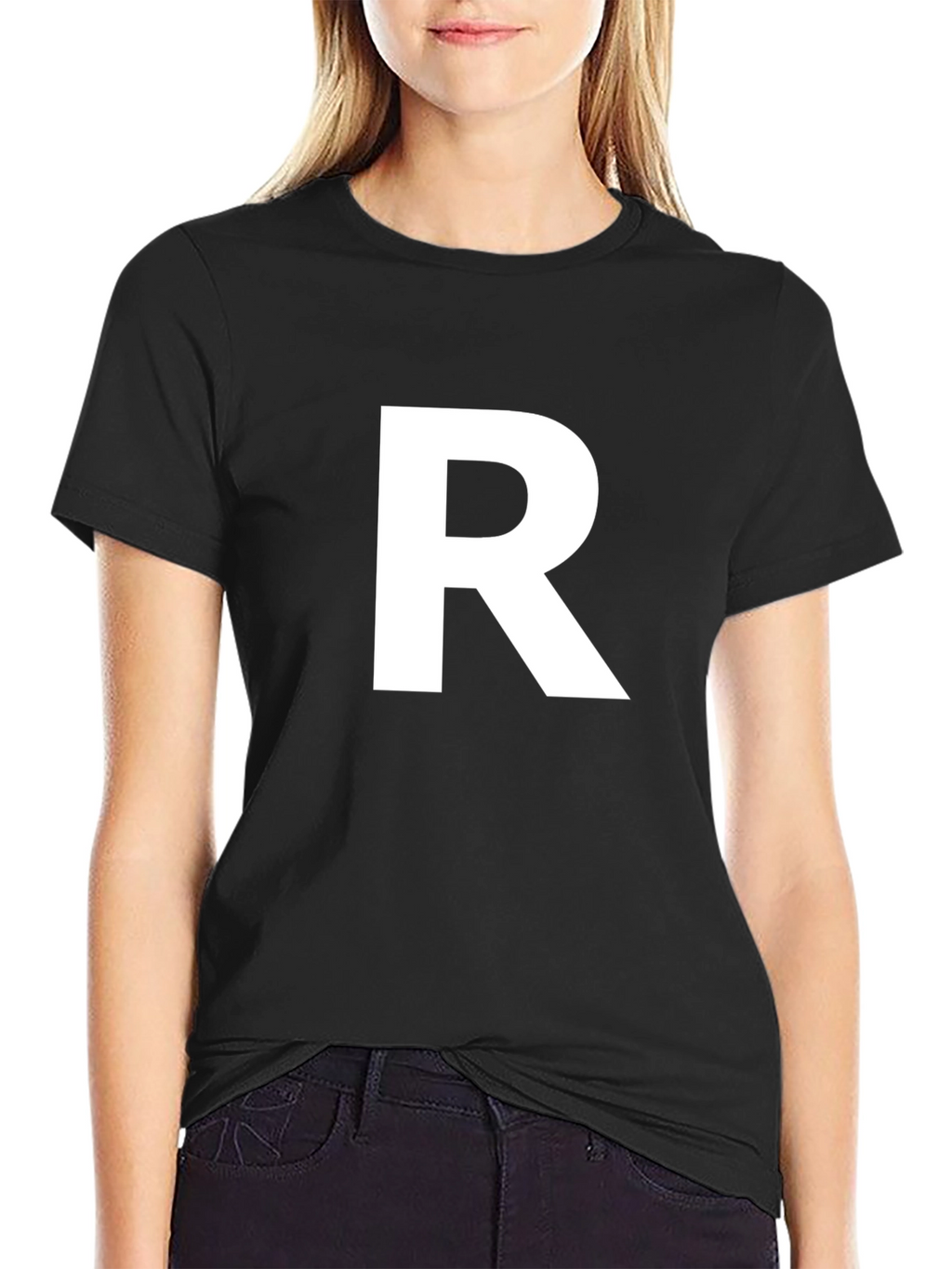 Bold R Graphic Tee - Stylish Initial Letter Shirt