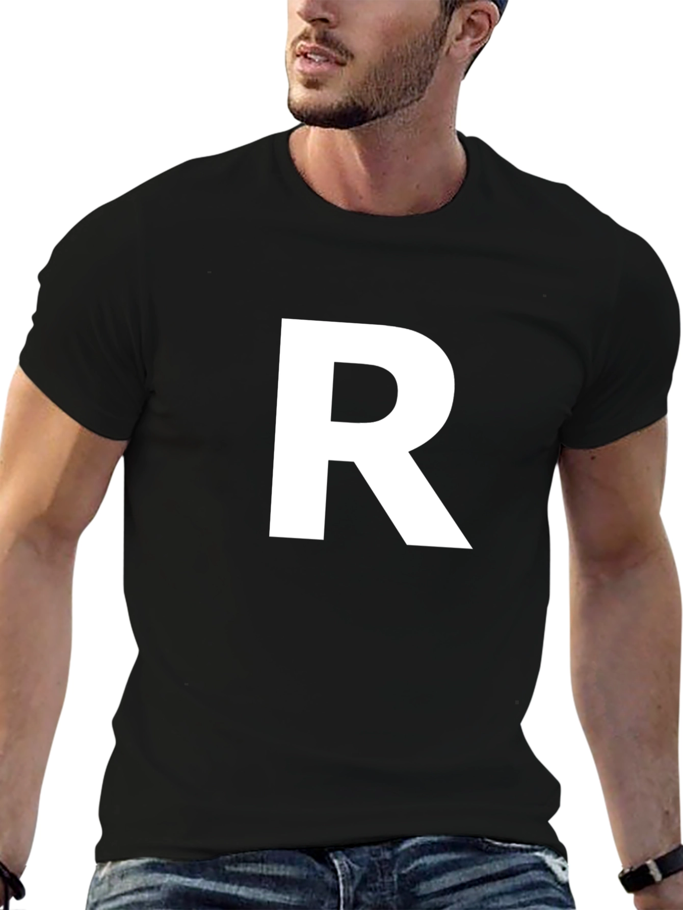 Bold R Graphic Tee - Stylish Initial Letter Shirt