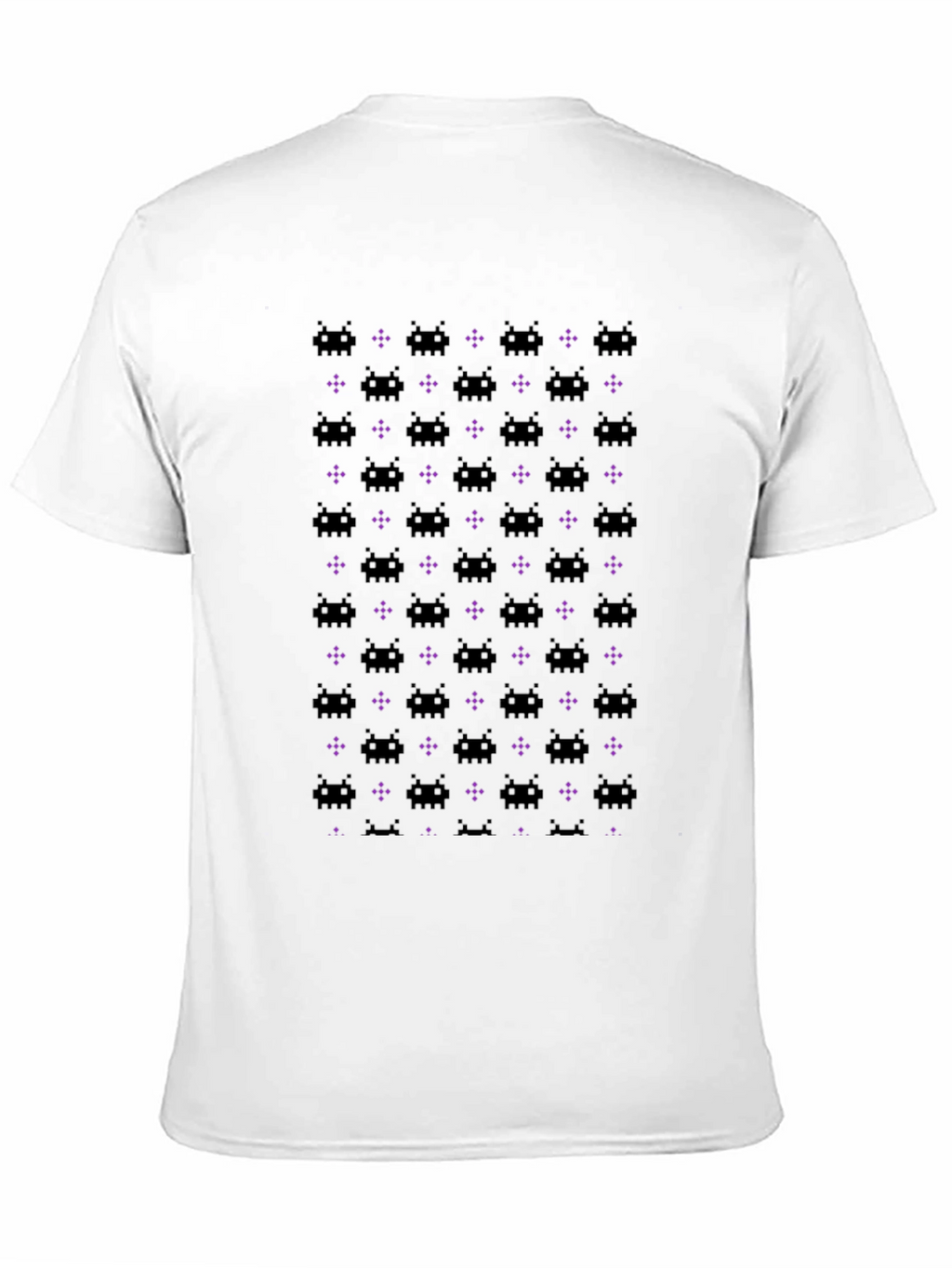 Retro Space Invaders Pattern Black T-Shirt