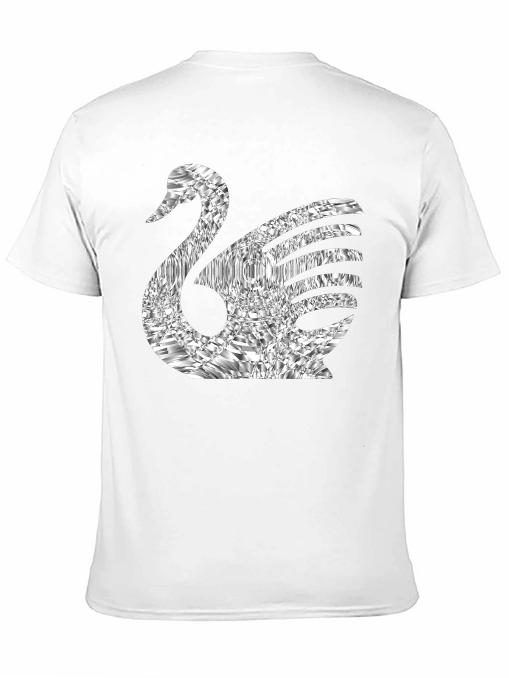 Stylish Swan Graphic Tee - Black Cotton Blend