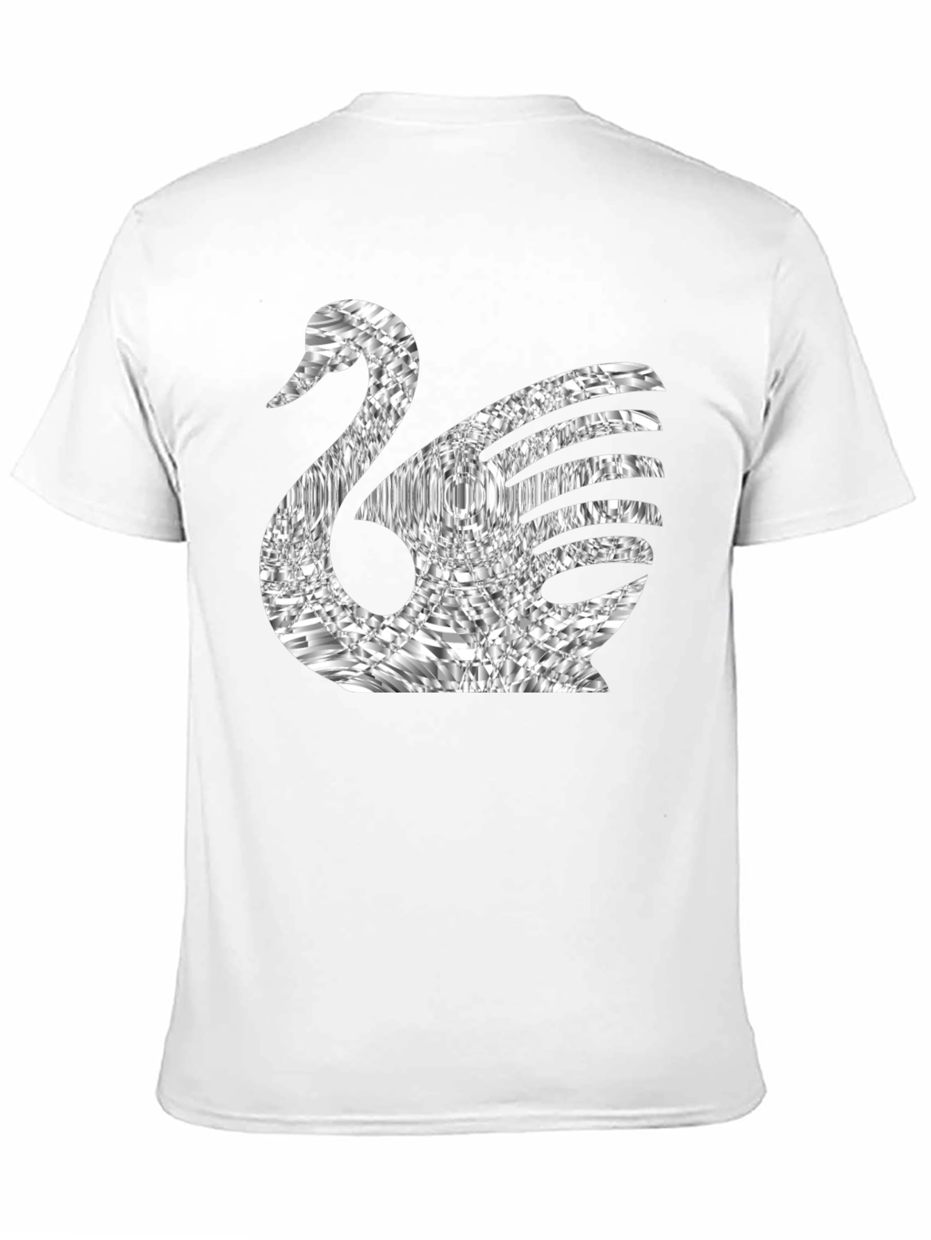 Stylish Swan Graphic Tee - Black Cotton Blend