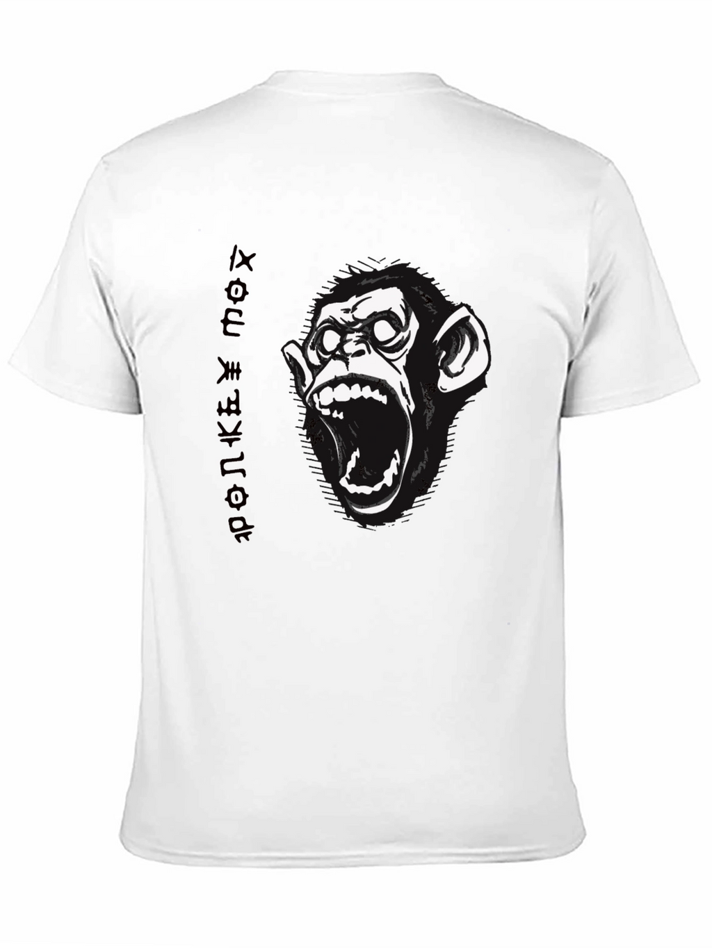 Monkey Face Graphic Print Black T-Shirt