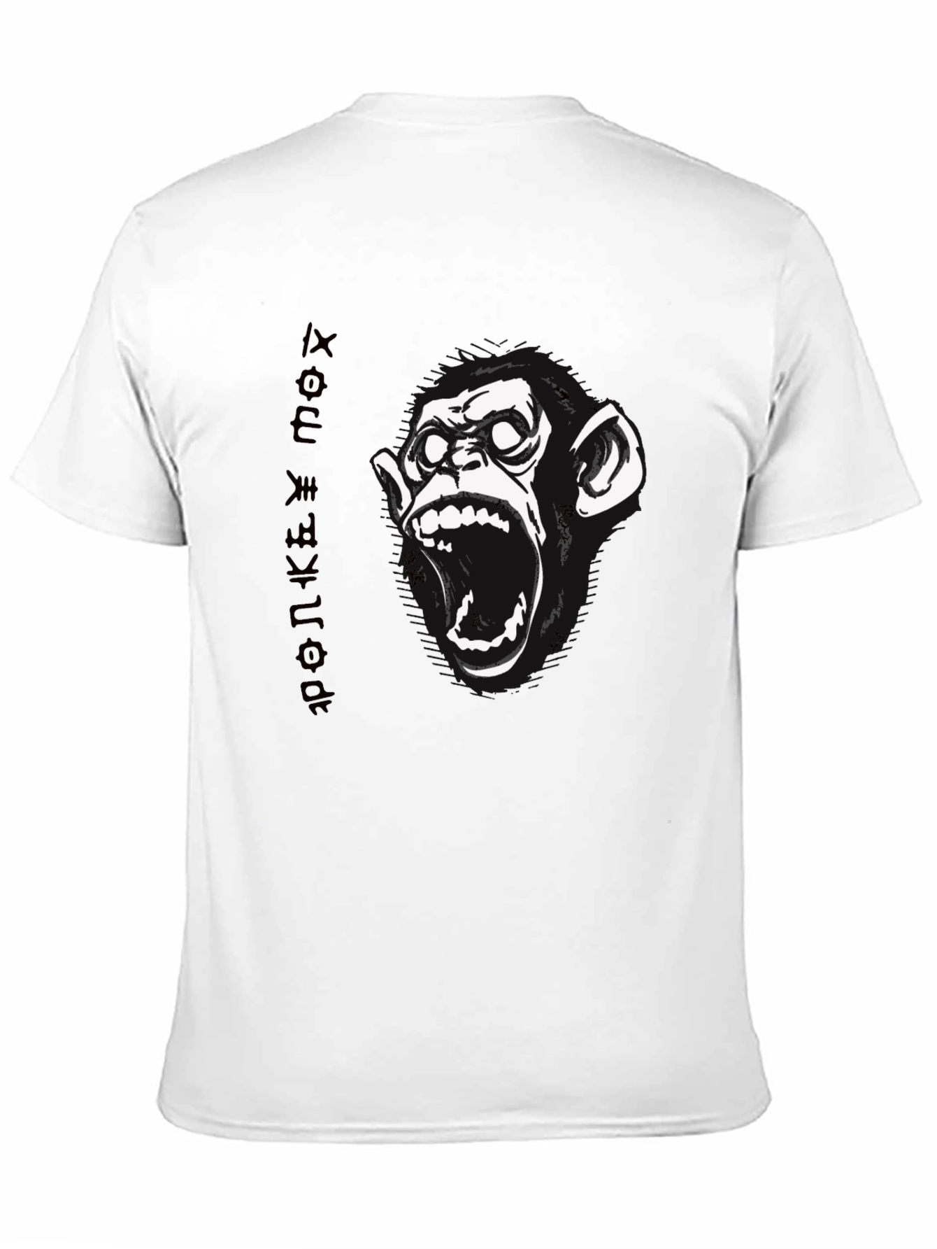 Monkey Face Graphic Print Black T-Shirt