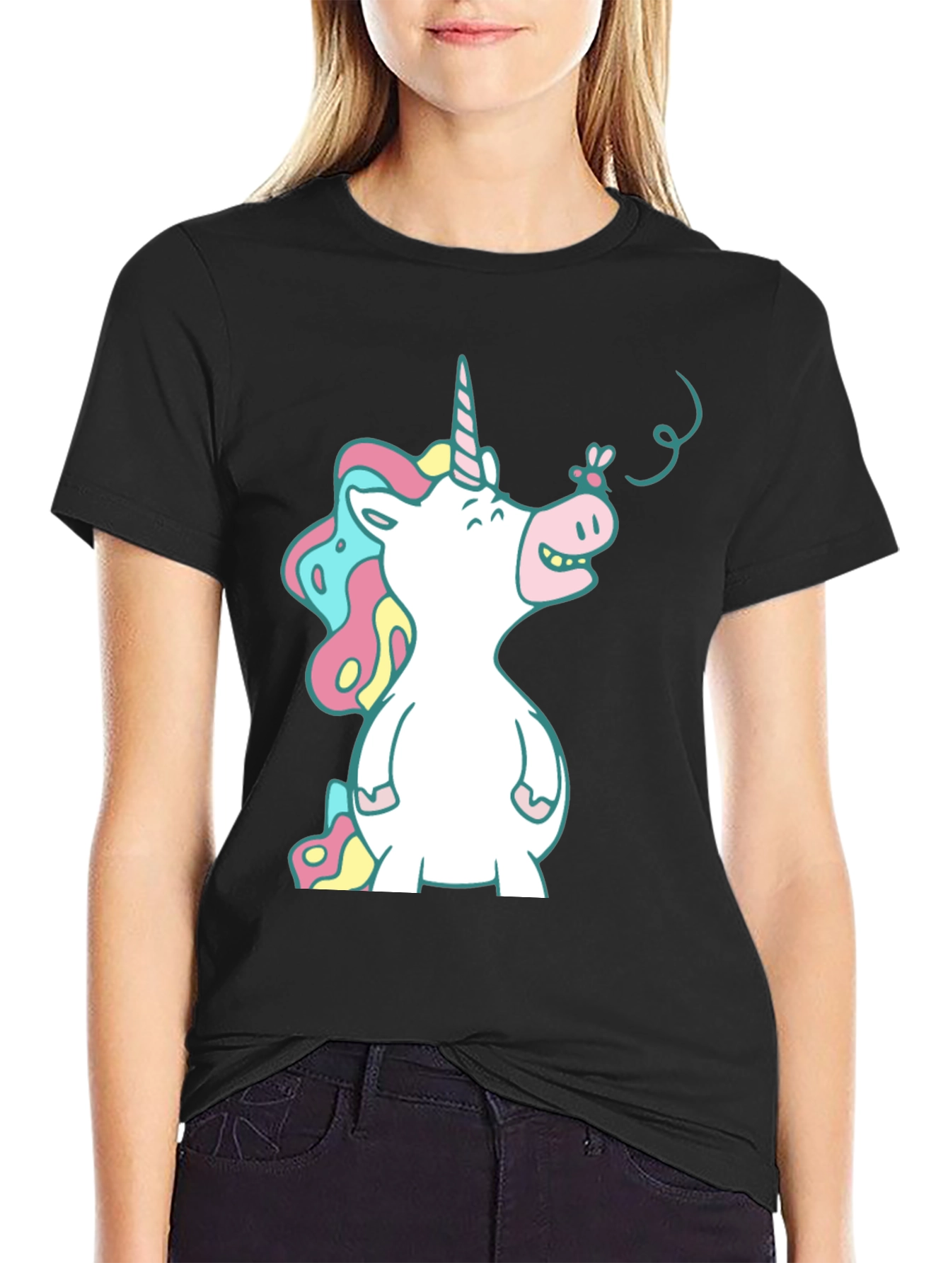 Unicorn T-Shirt - Whimsical Cartoon Graphic Tee