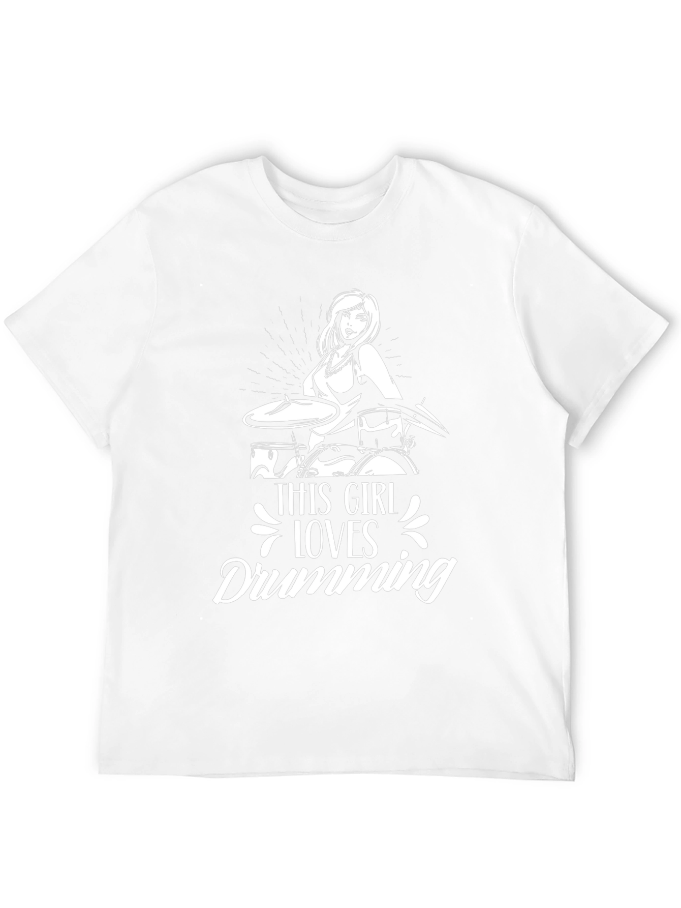 Drumming Girl T-Shirt - Musician Tee