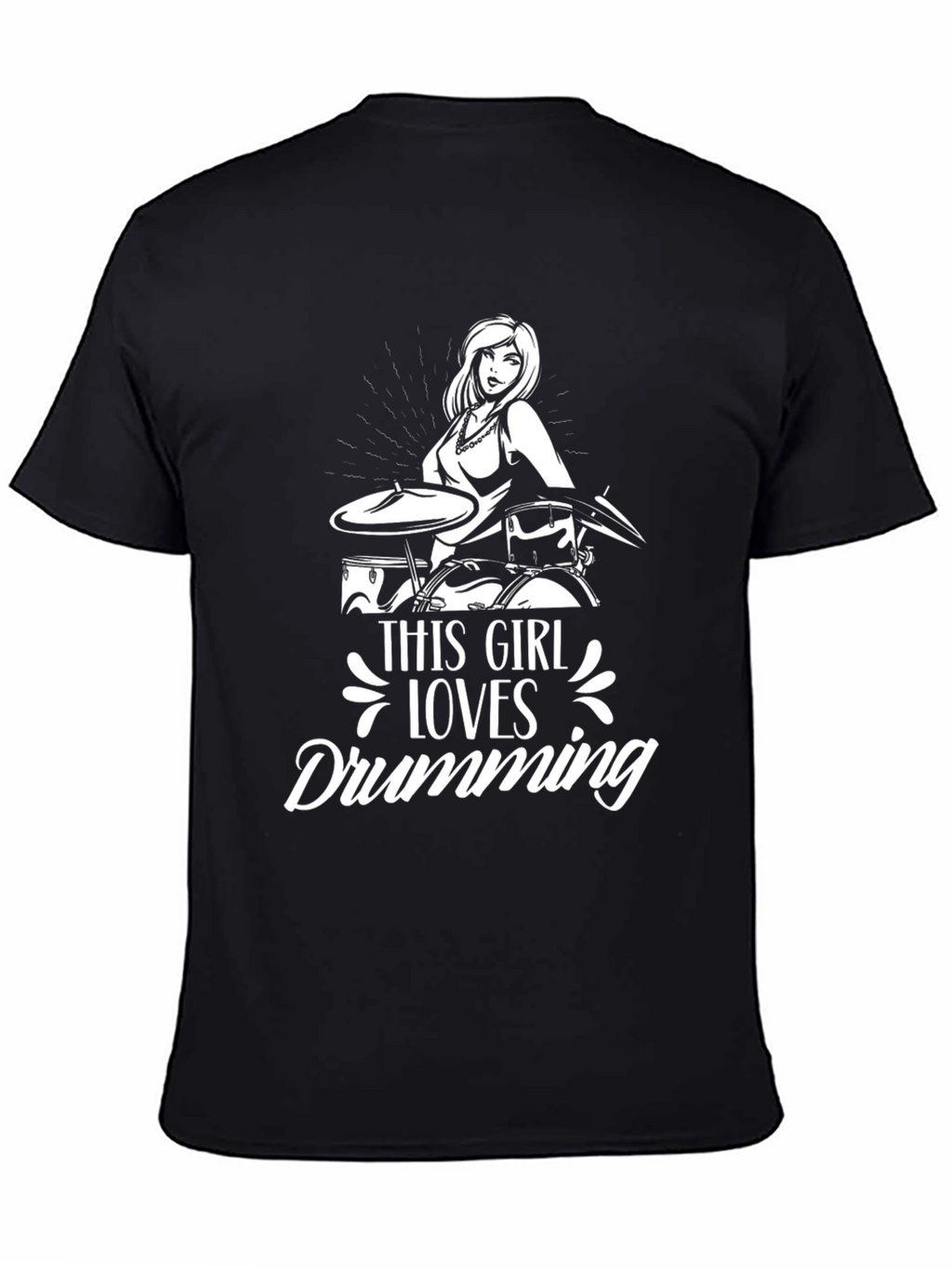 Drumming Girl T-Shirt - Musician Tee