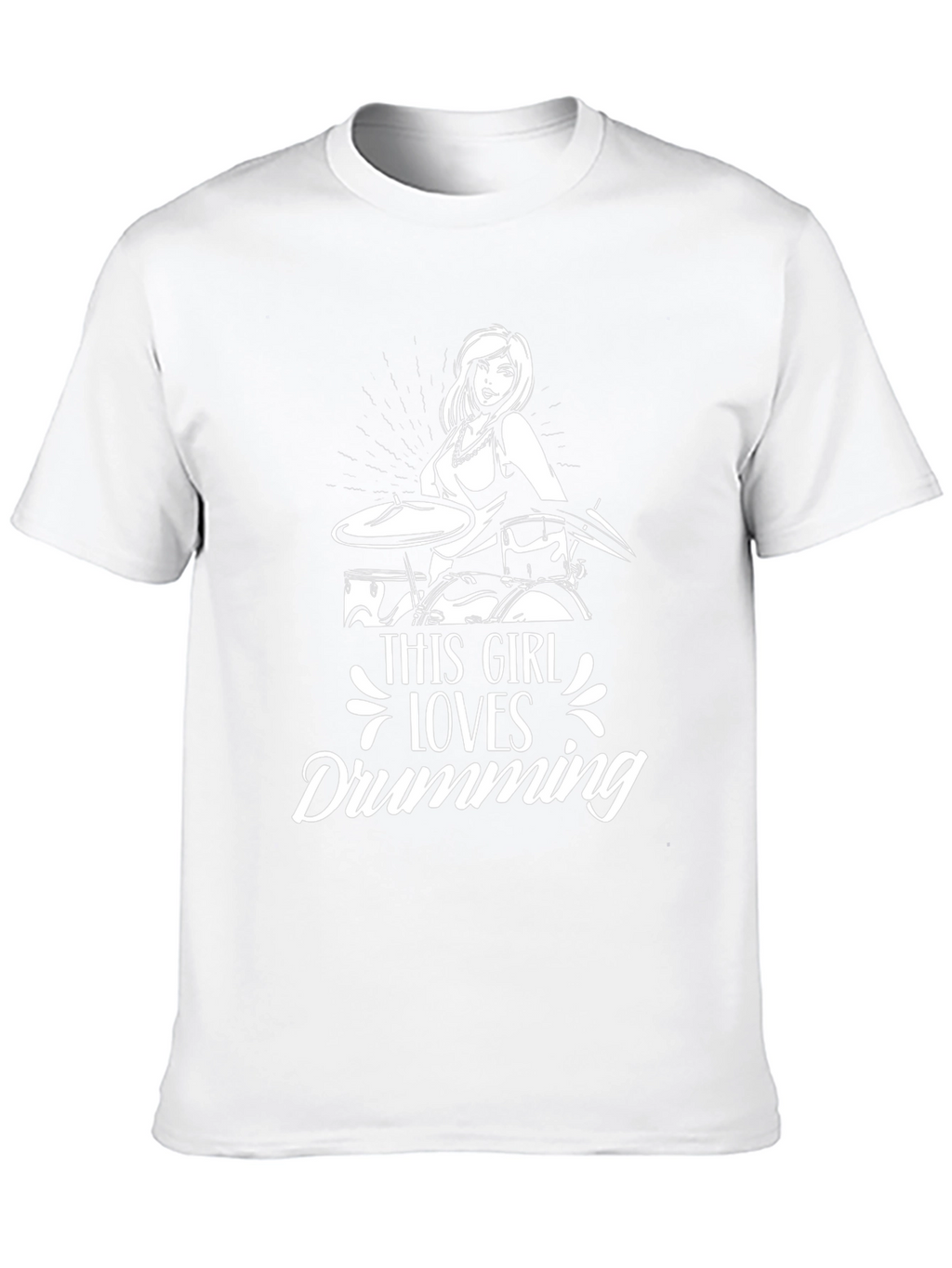 Drumming Girl T-Shirt - Musician Tee